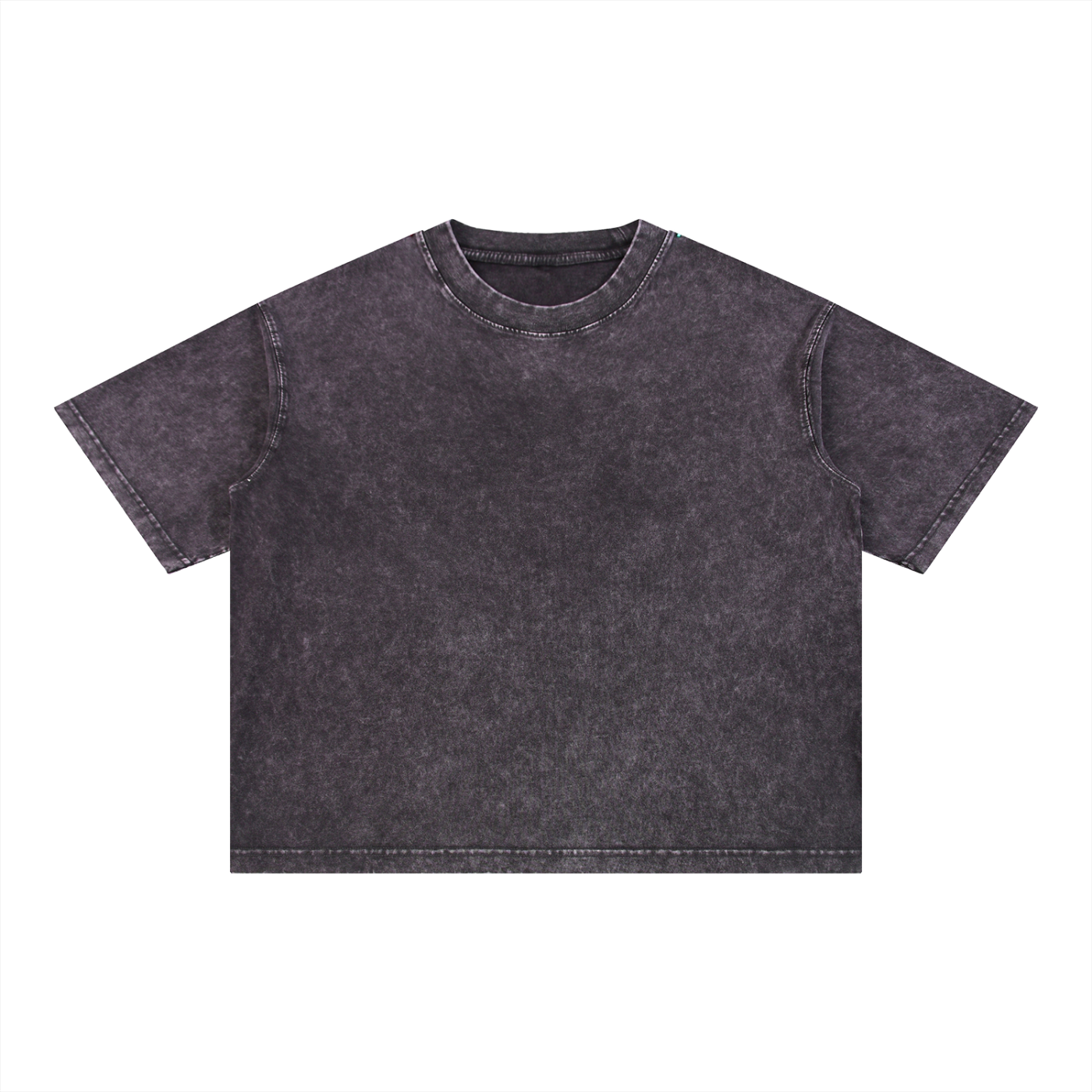 Mineral Wash Boxy Cotton T-Shirt | Oversized Drop Shoulder Crop Tee