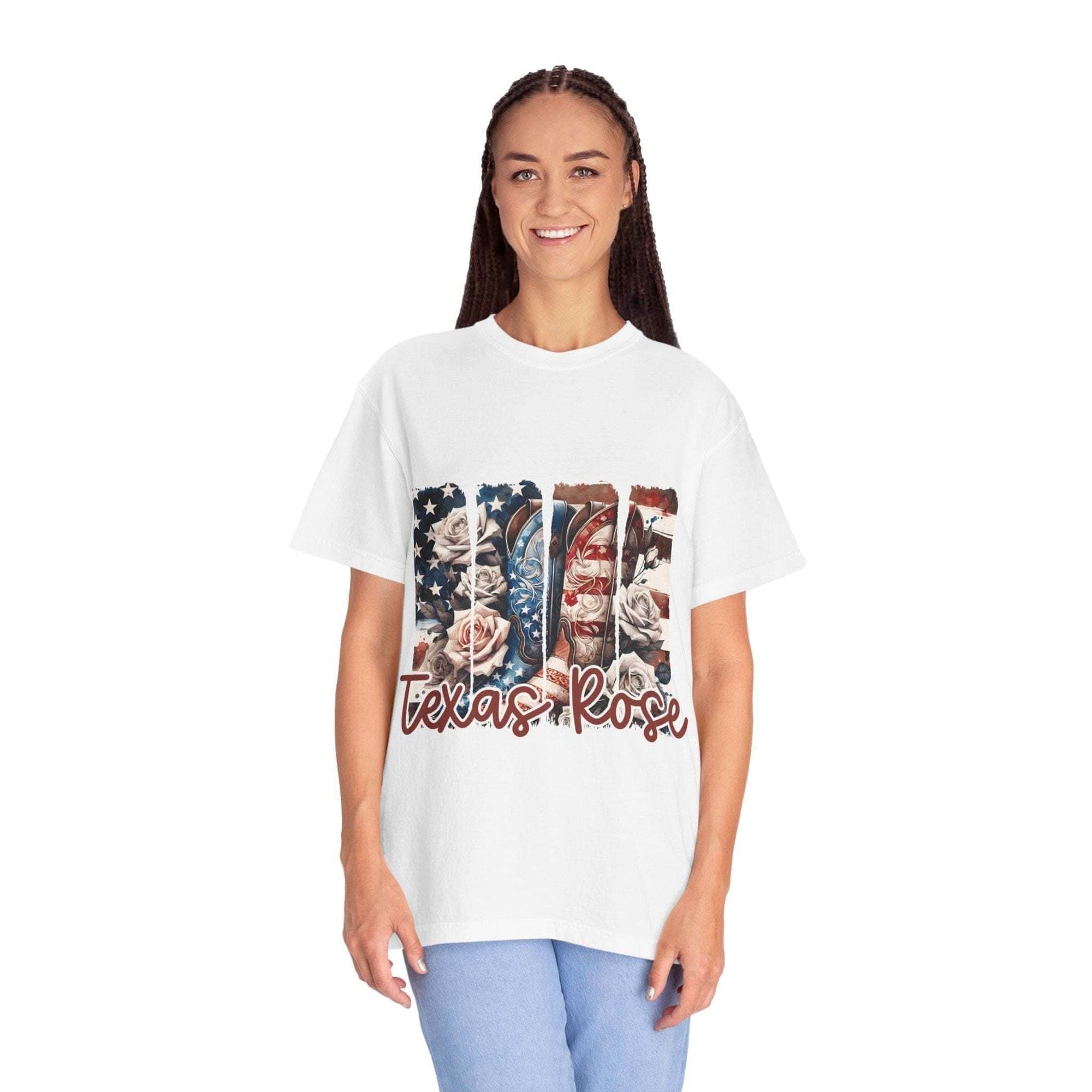 Soft faded Texas Rose T-Shirt inspired by Texas wild rose in relaxed fit