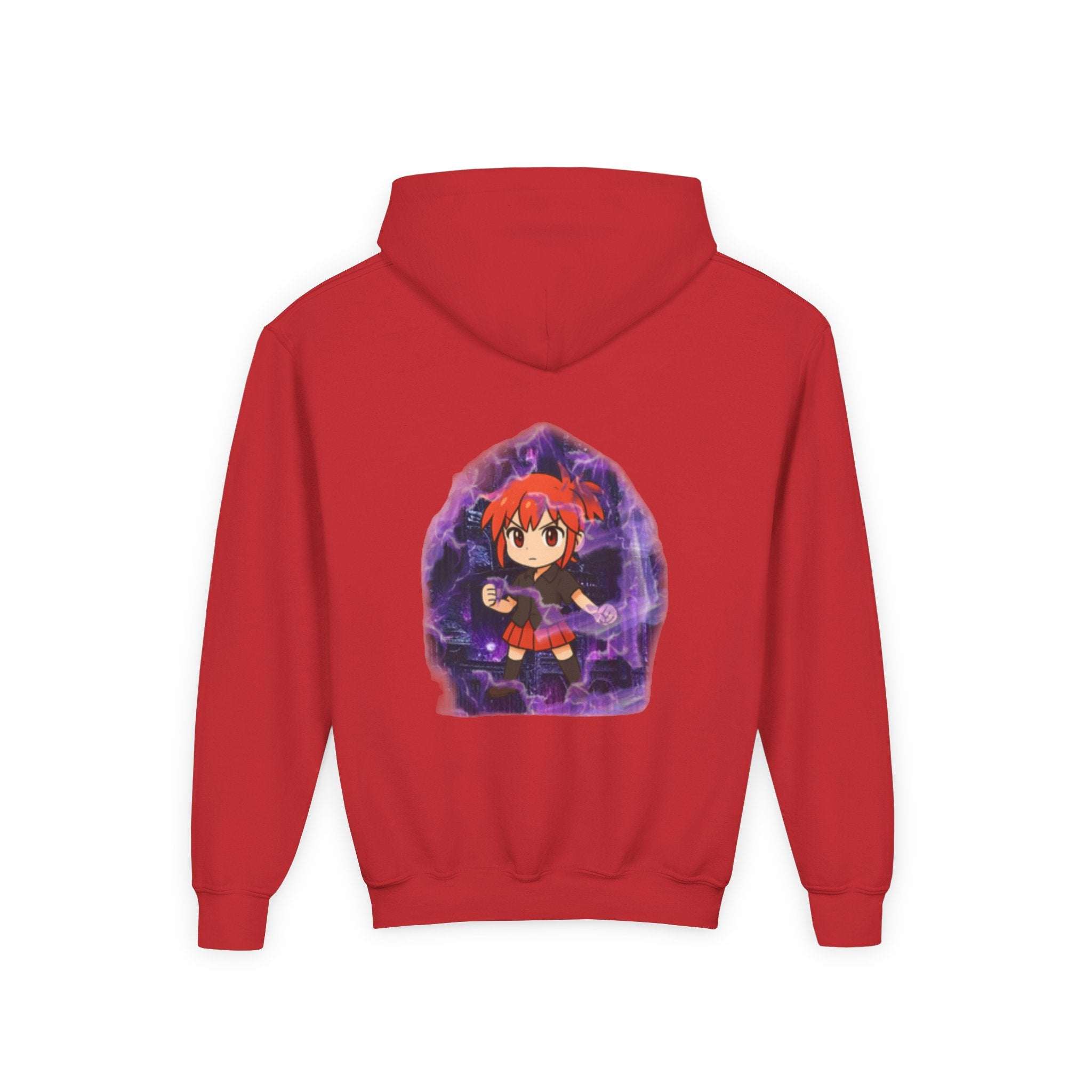 Anime Purple Power Girl Youth Hoodie Sweatshirt