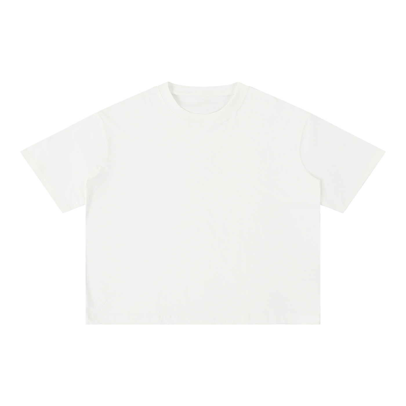 Miner wash boxy cotton t-shirt with oversized drop shoulder and cropped fit in soft faded vintage style
