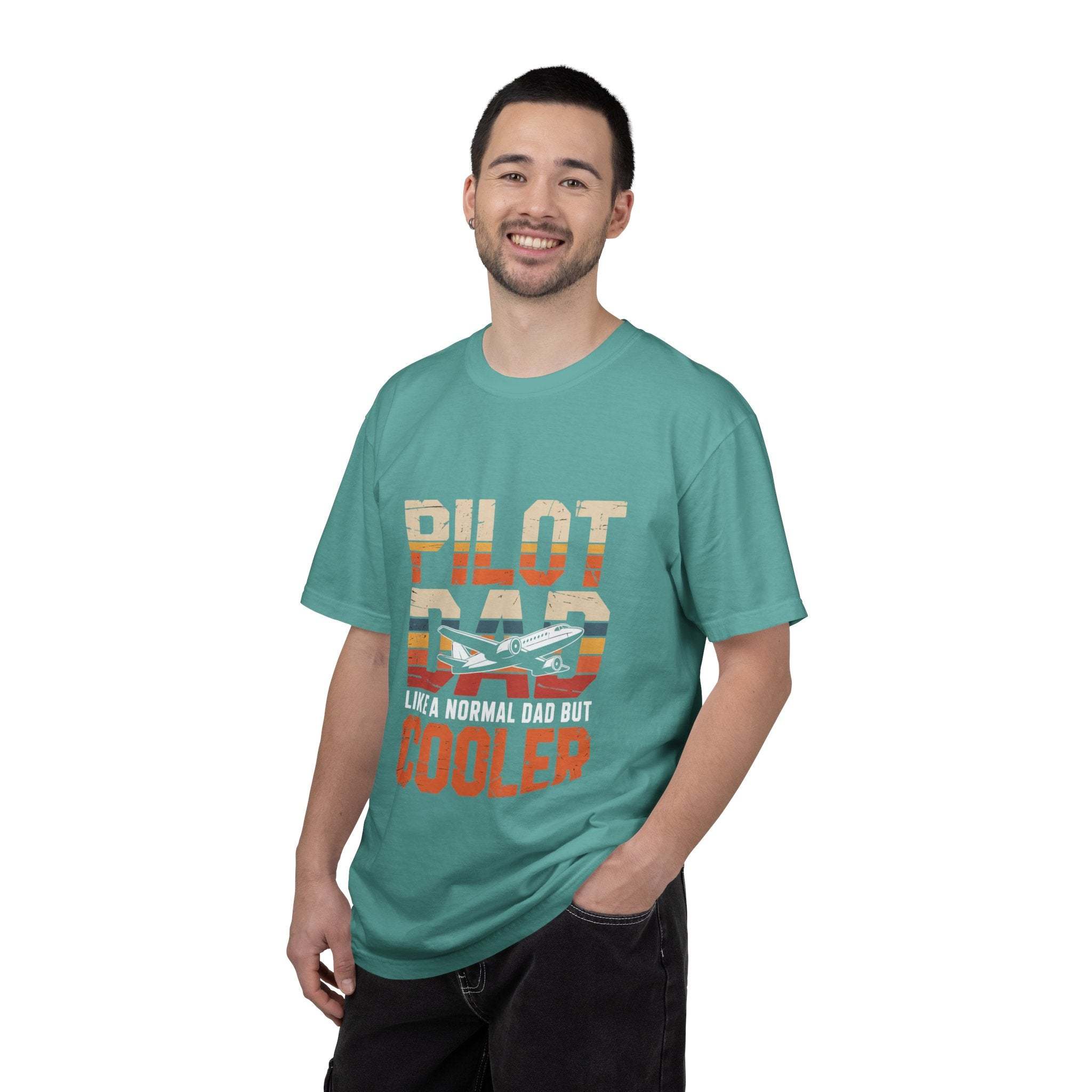 Pilot Dad Like a Normal Dad But Cooler T-shirt in vintage style on soft cotton fabric