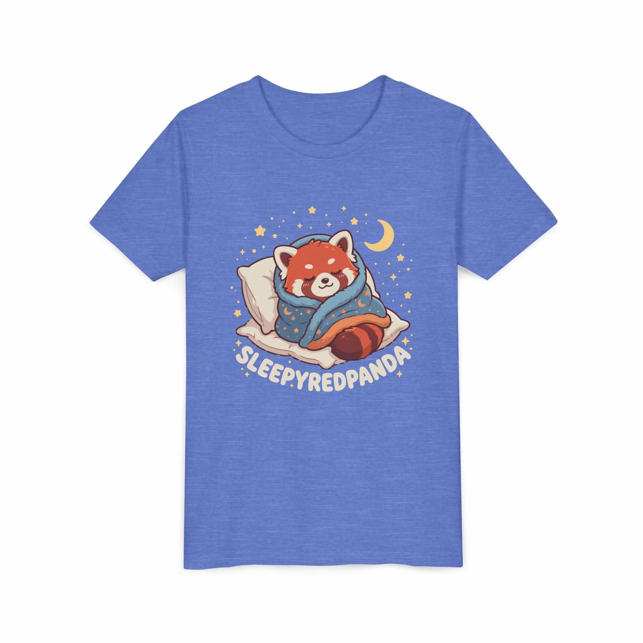 Sleepy Red Panda Youth Tee | cute sleeping red panda, moon pillow, kids shirt