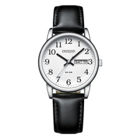 Sleek mens watch with leather band and analog dial for casual and formal wear