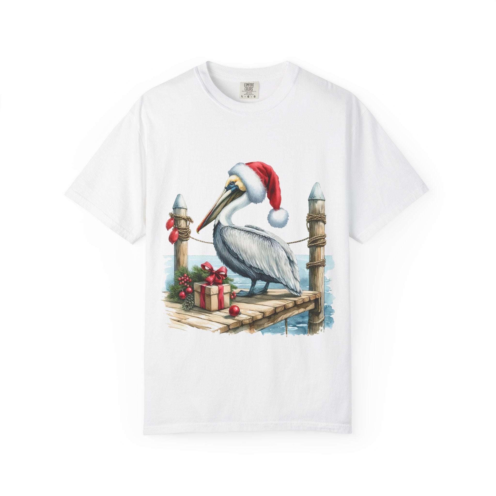 Christmas Pelican Santa T-Shirt - Festive Beach Holiday Tee