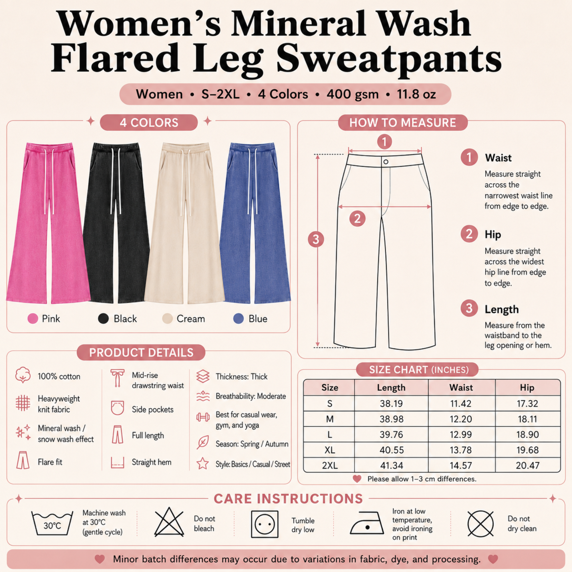 Women’s Mineral Wash Flared Leg Sweatpants