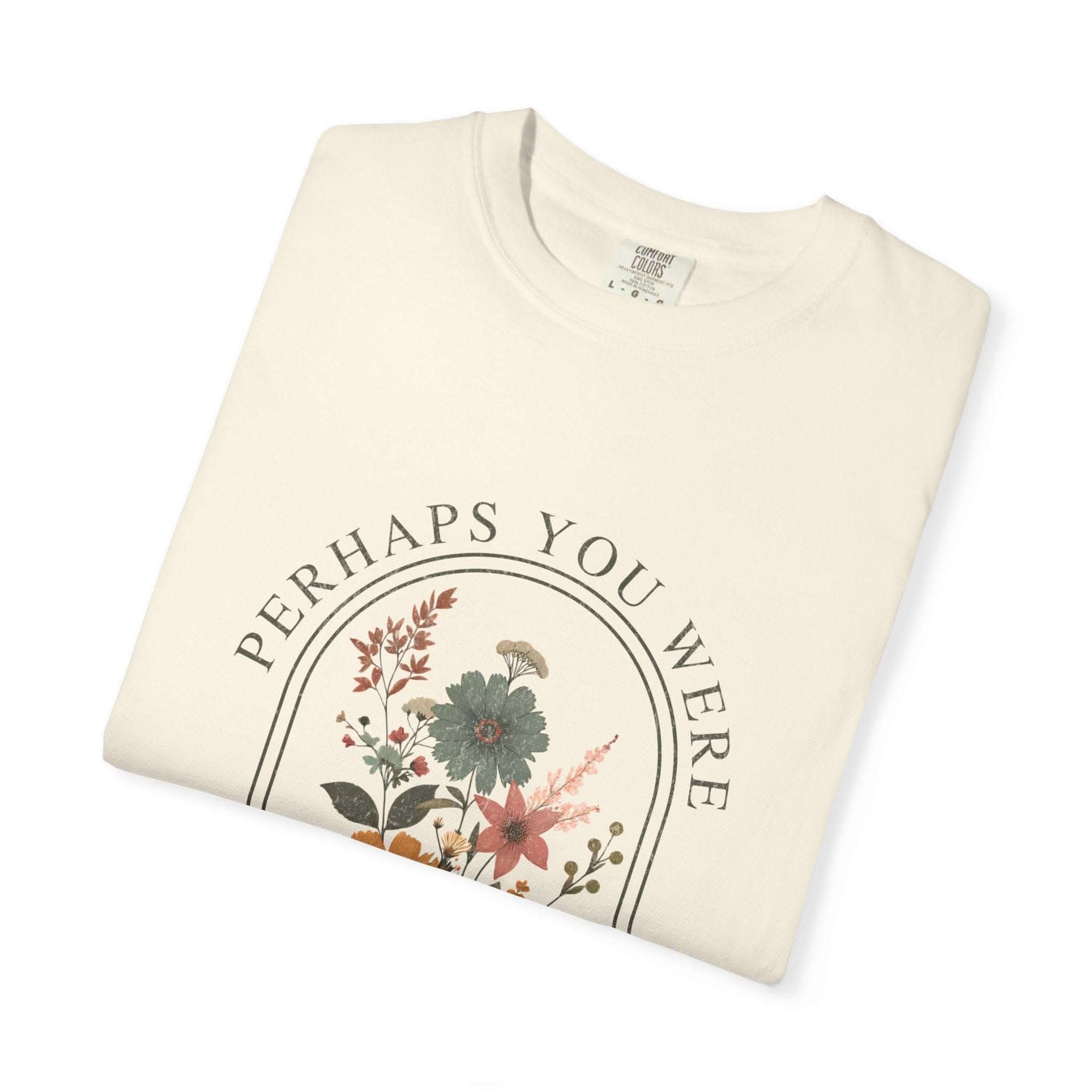 Garment-dyed Created For Such A Time As This T-shirt with soft, washed-in color and faith message