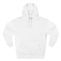 White fleece hoodie with adjustable hood and kangaroo pocket, soft and warm winter wear