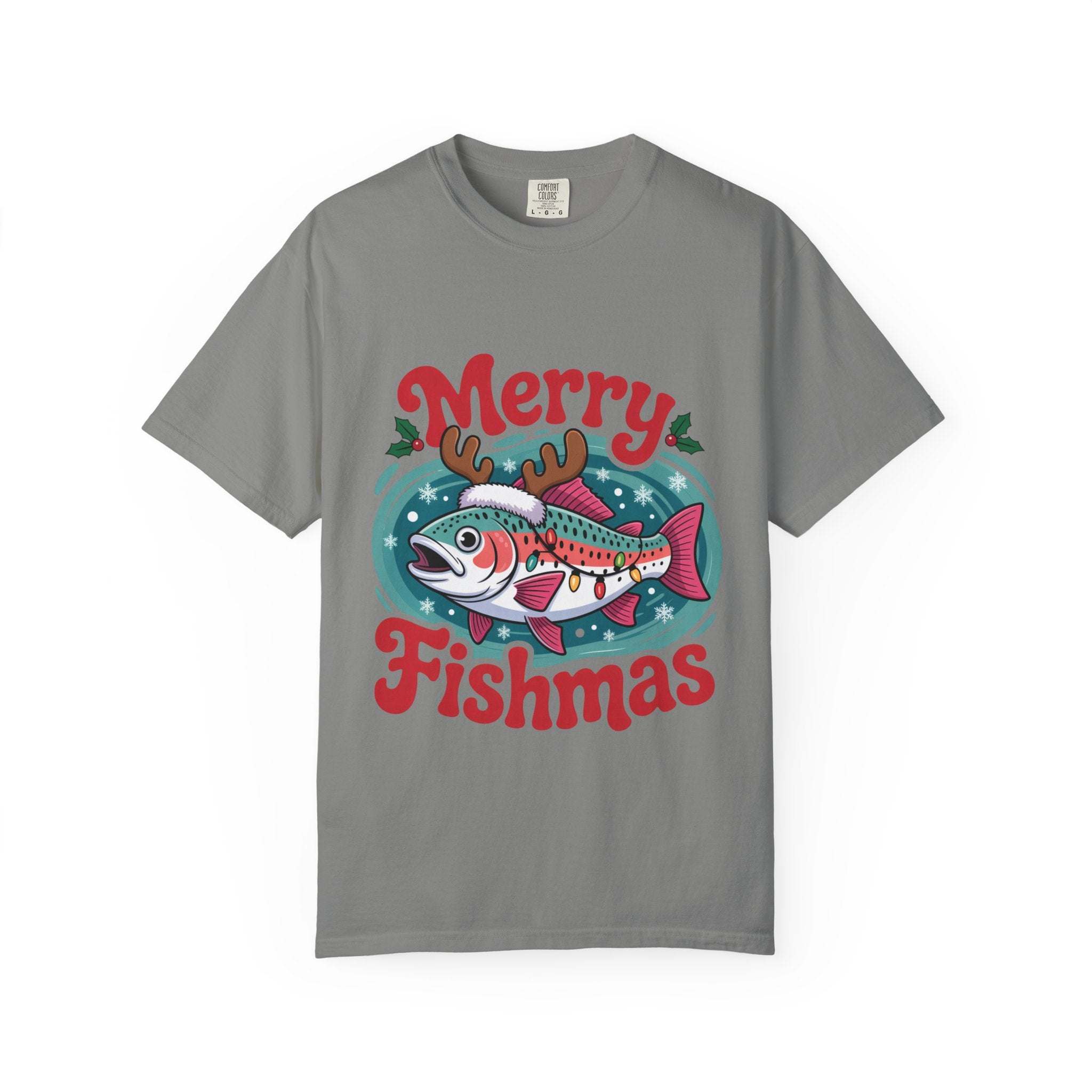 Garment-Dyed T-shirt – Merry Fishmas Design