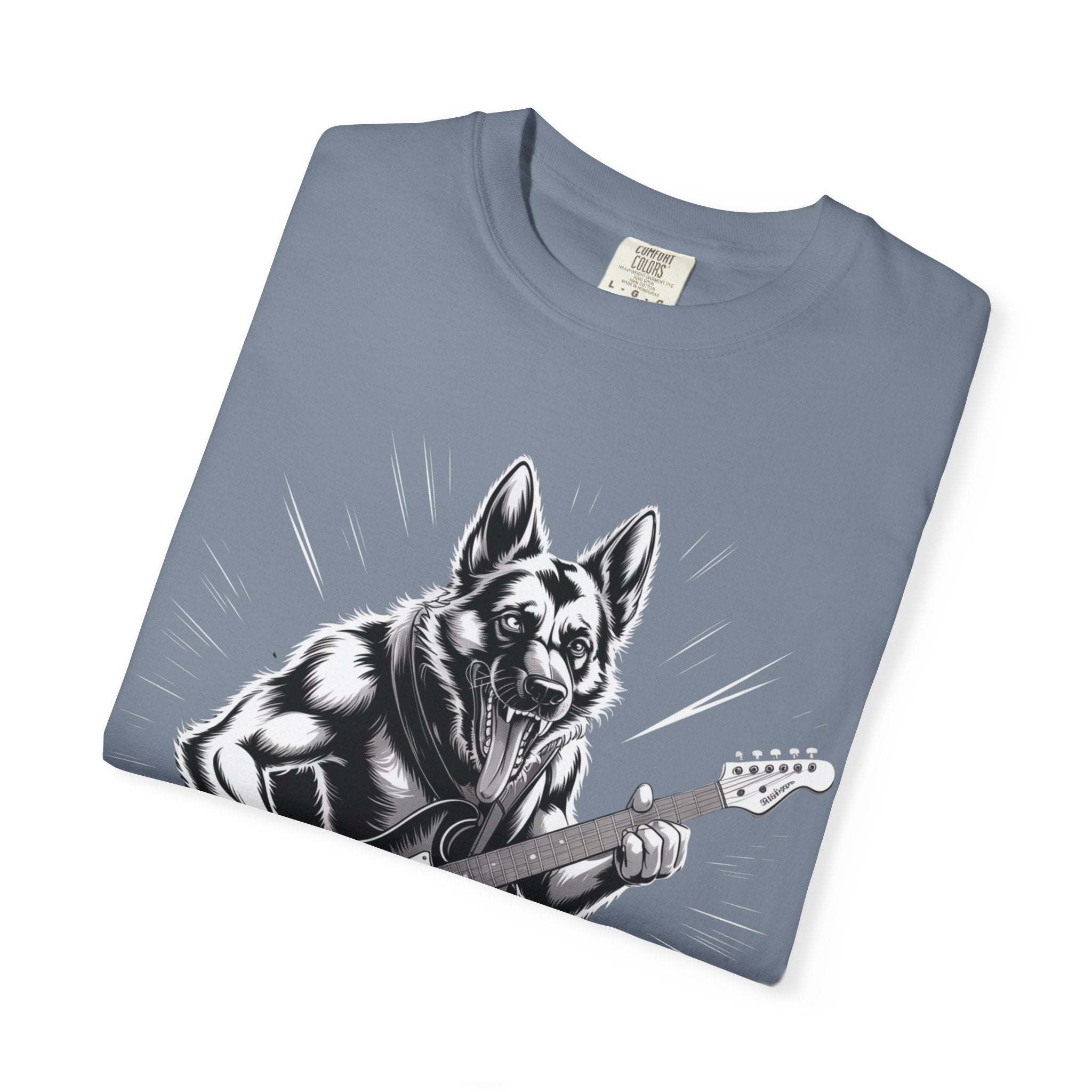 Heavy Metal German Shepherd graphic on soft, heavyweight garment-dyed cotton t-shirt with relaxed fit