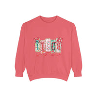 Pepper-colored sweatshirt with a preppy design, ideal for Christmas gifts, from Printify, available in sizes S, M, L.