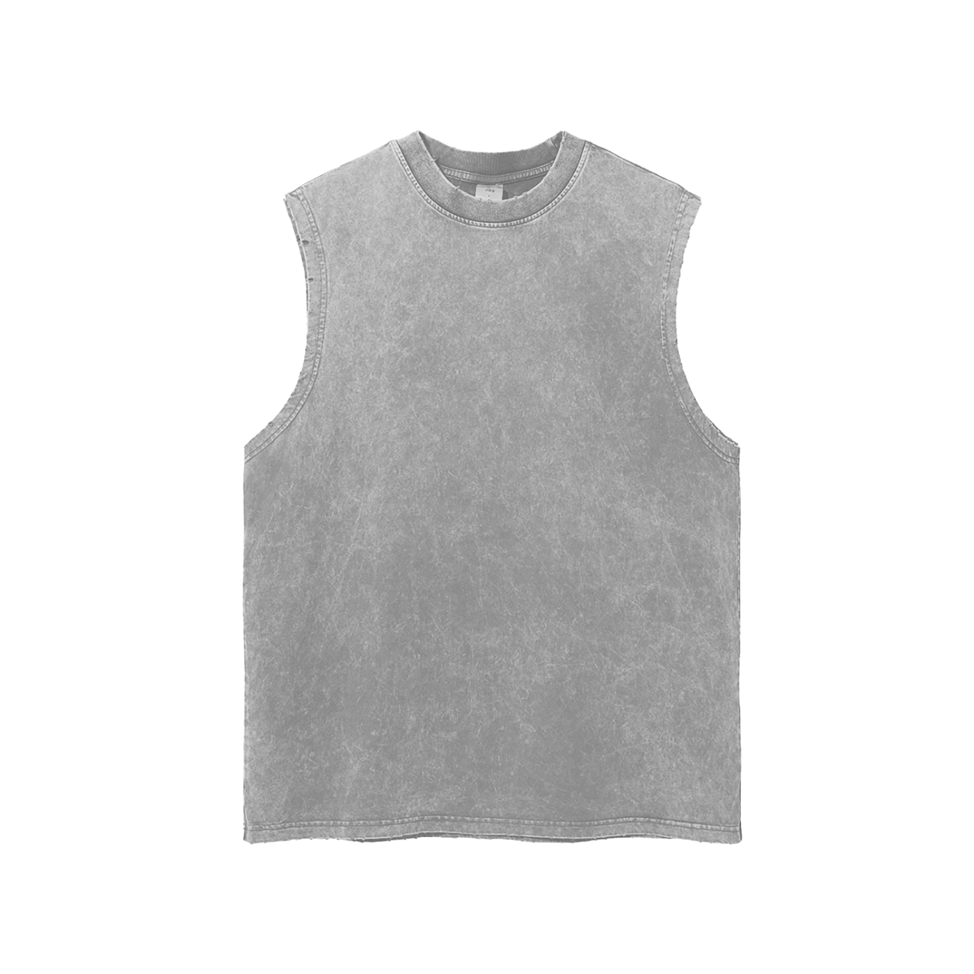 Snow Washed Frayed Hem Tank Top – Unisex Cotton Sleeveless Shirt