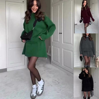 Sweater Skirt Sets for Women - Elegant 2 Pieces Knit Outfit
