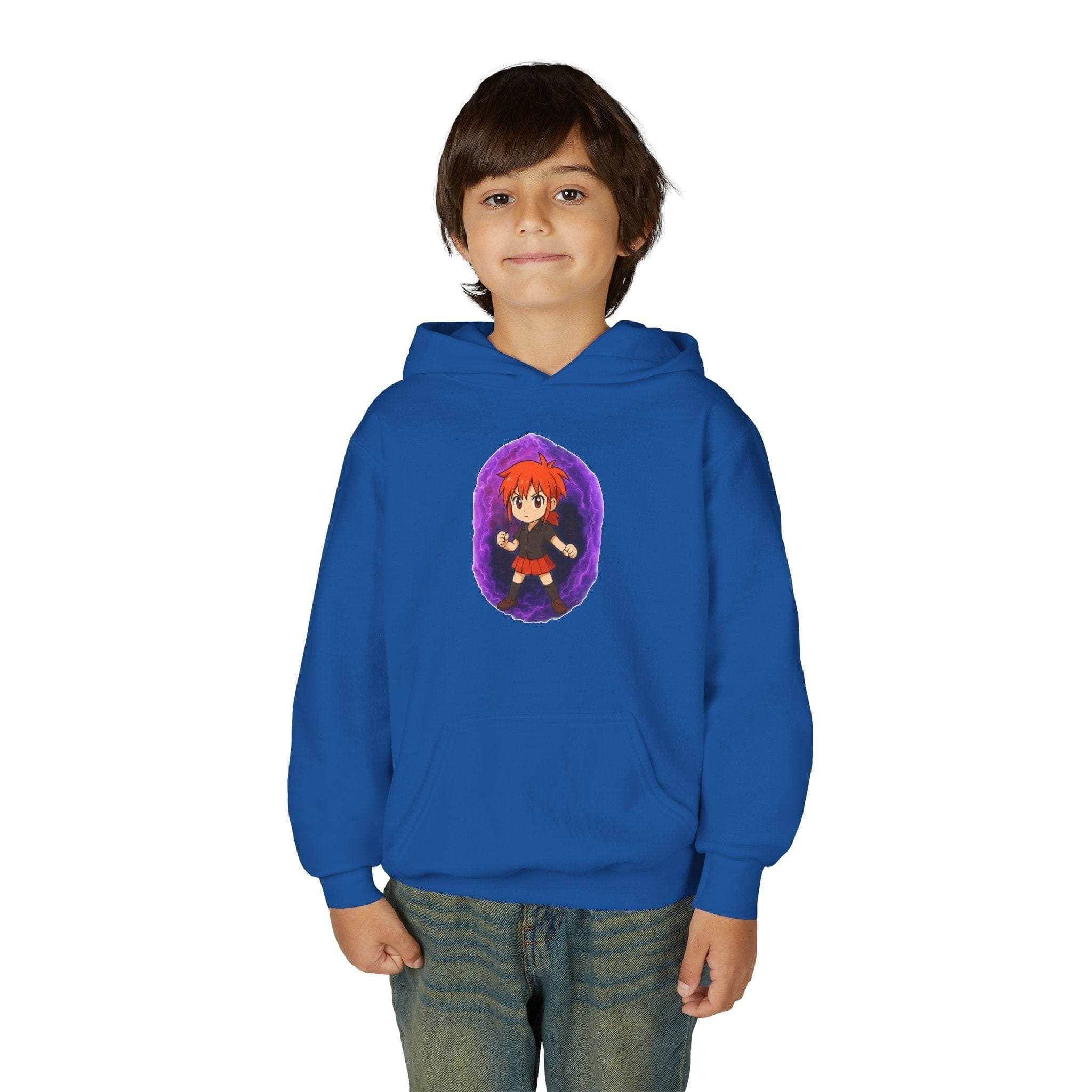 Anime Purple Power Girl Youth Hoodie Sweatshirt