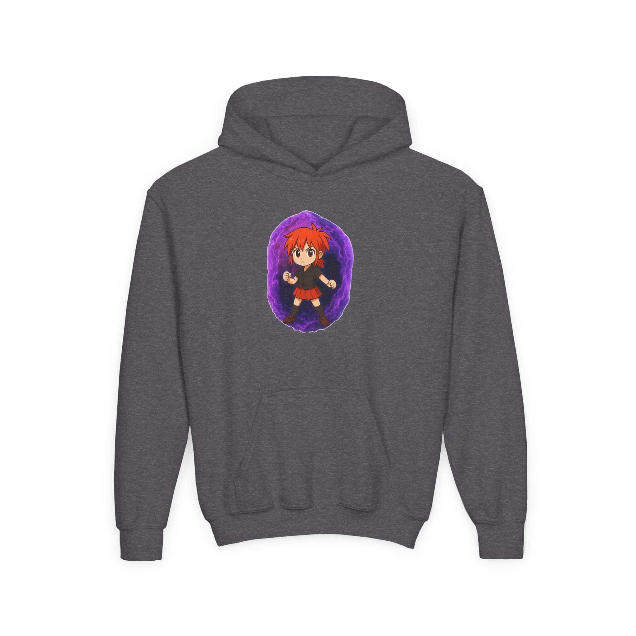 Anime Purple Power Girl Youth Hoodie Sweatshirt
