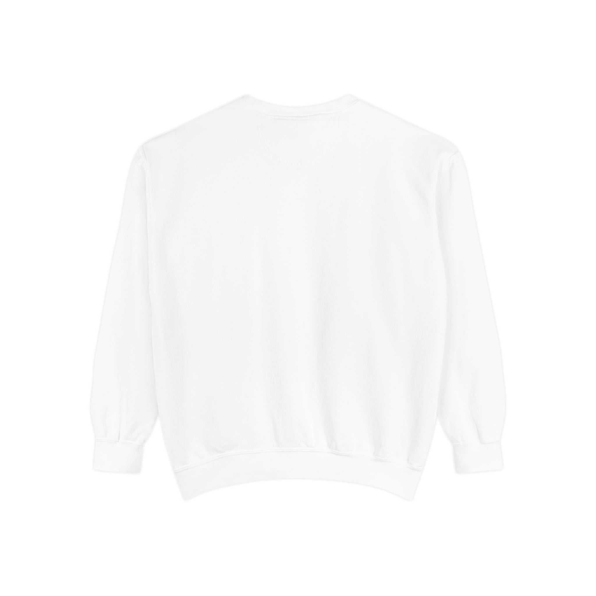 White vintage varsity Merry Christmas sweatshirt by Printify, featuring festive holiday lettering