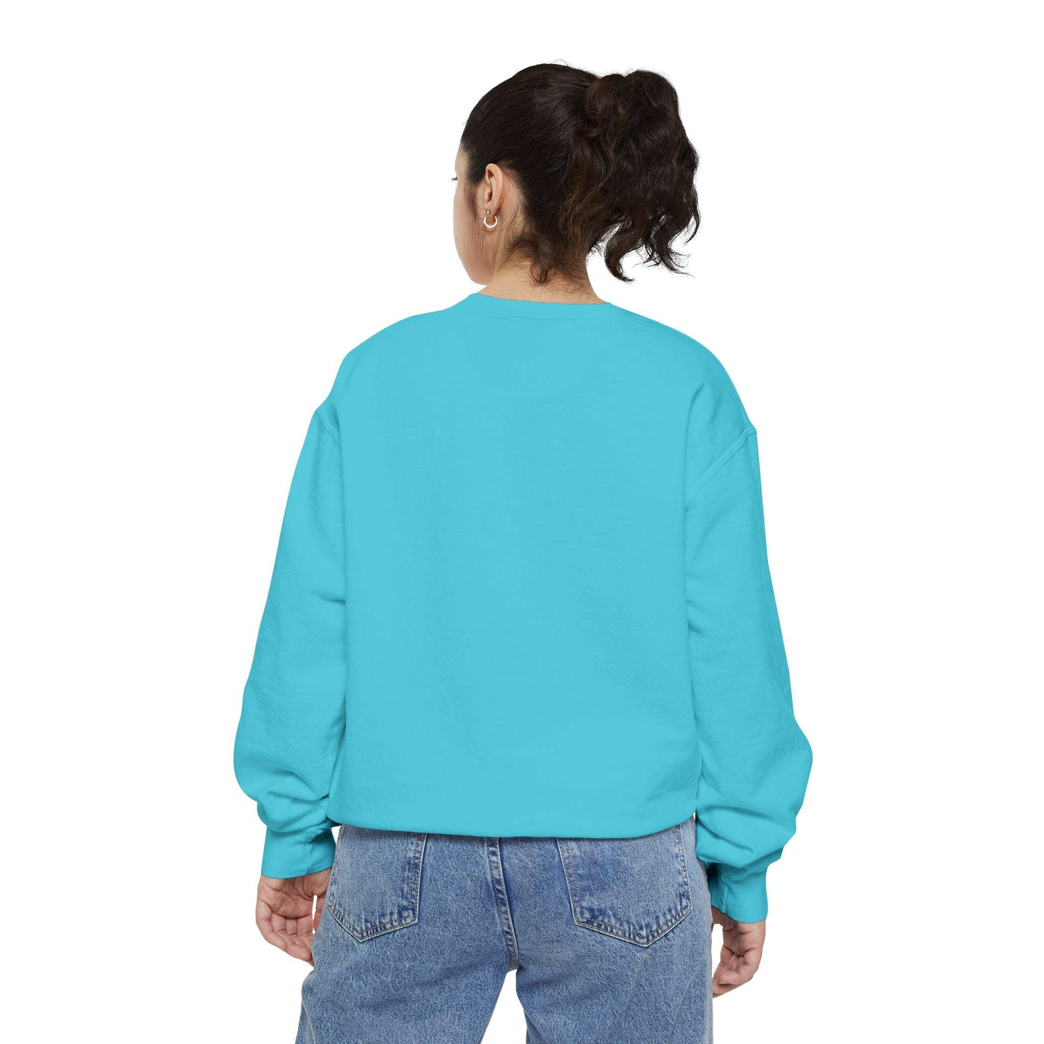 White vintage varsity Merry Christmas sweatshirt by Printify, featuring festive holiday lettering