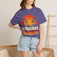 Bahamas Retro Sunset T-shirt | Palm Tree Beach Vacation Tee