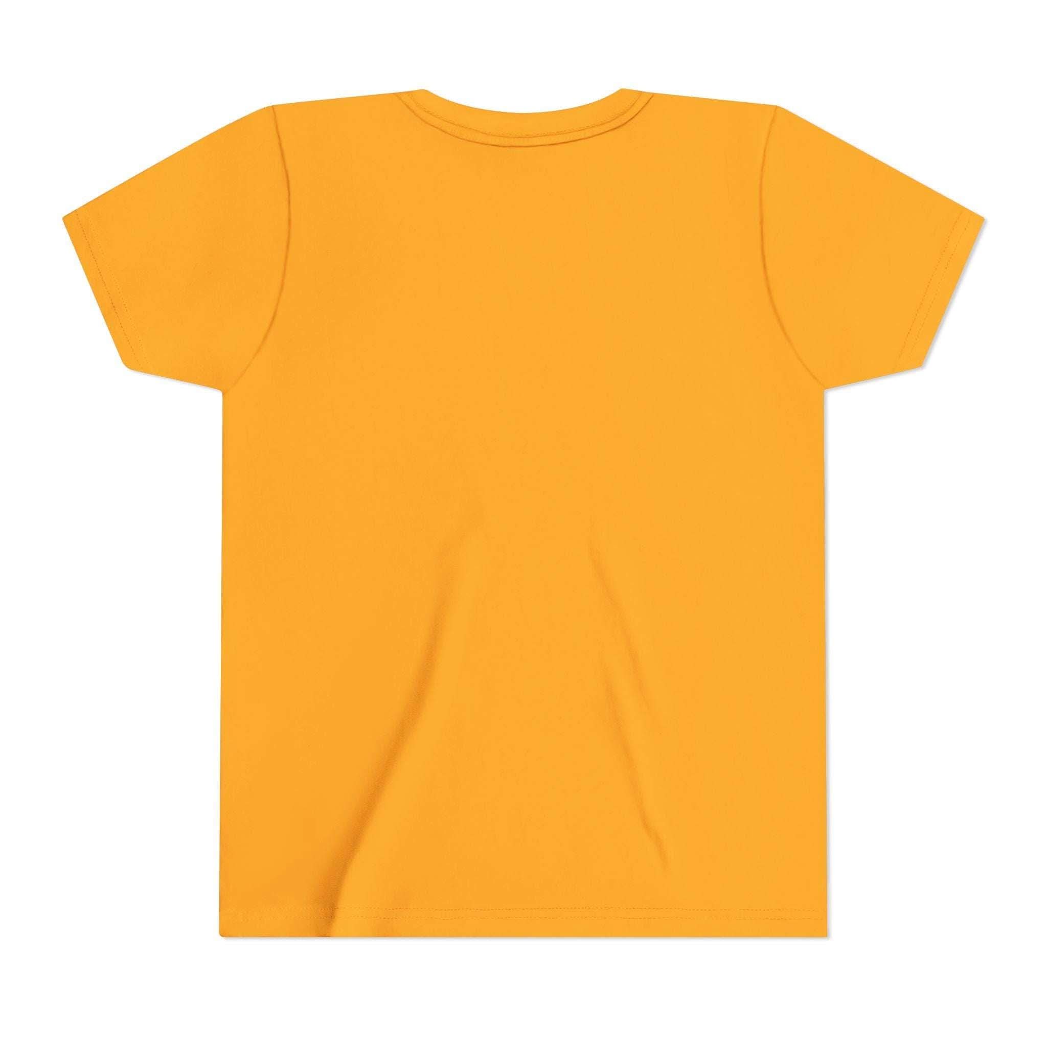 Youth tee featuring Highland Cow with Sunflowers design on soft cotton fabric