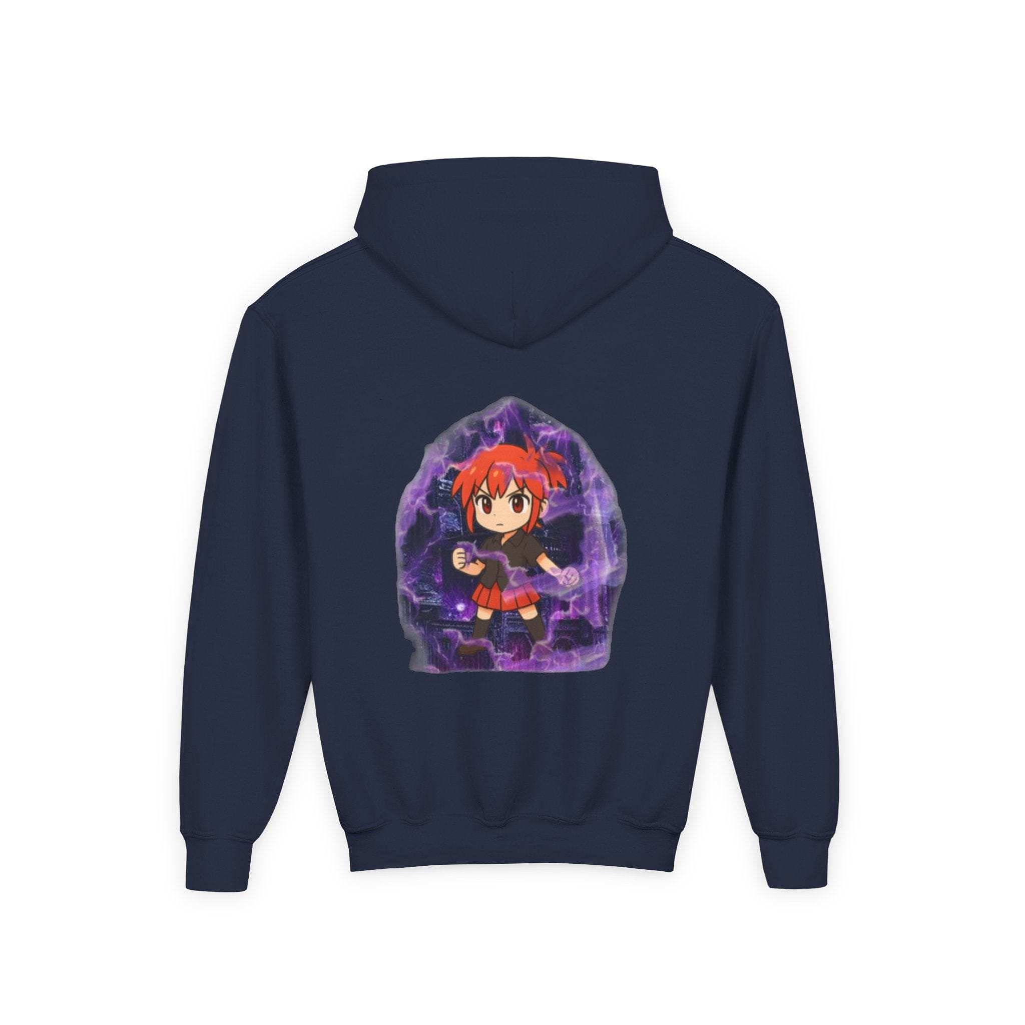 Anime Purple Power Girl Youth Hoodie Sweatshirt