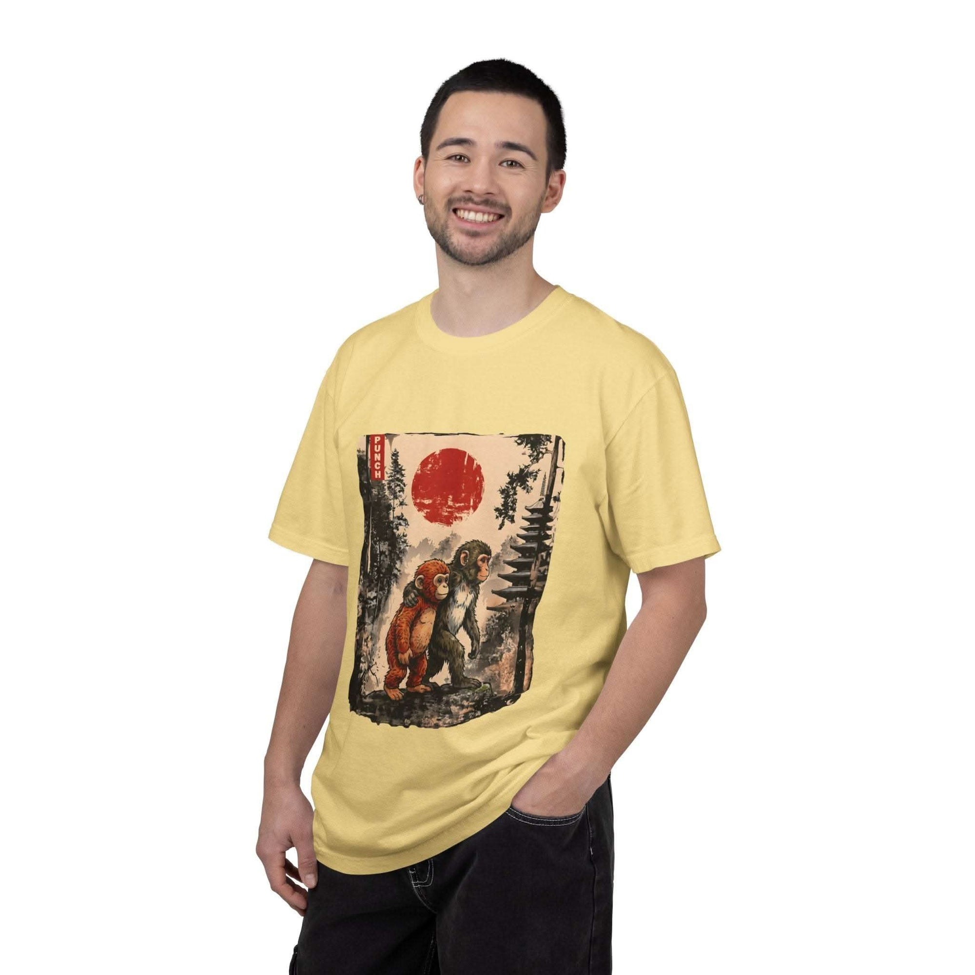 Kawaii Monkey Japanese Ukiyoe Cotton T-Shirt