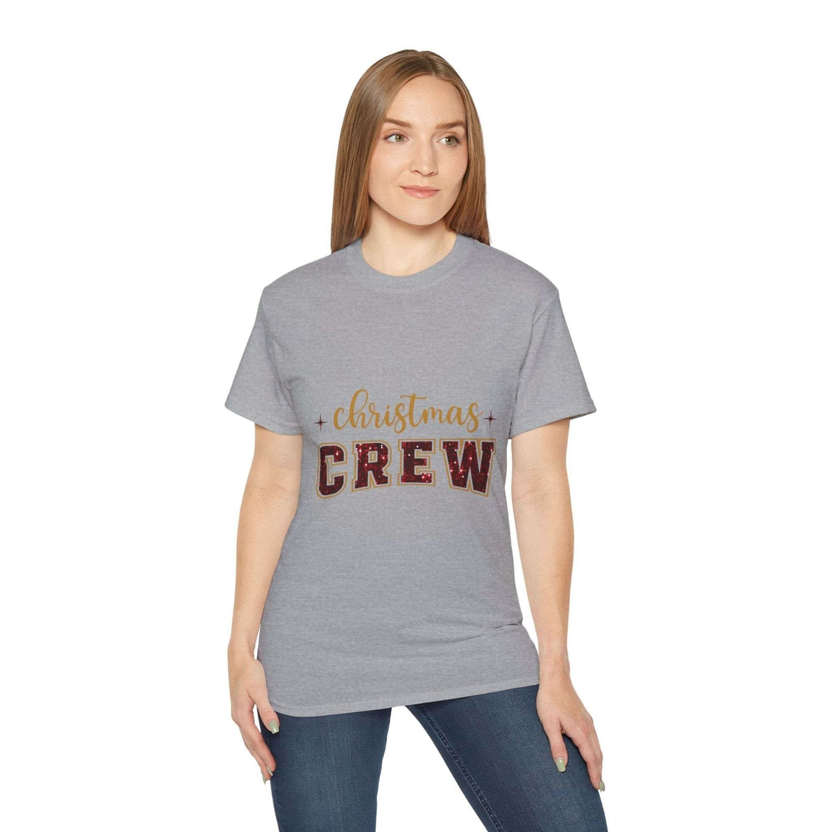 Christmas Crew Faux Glitter Tee