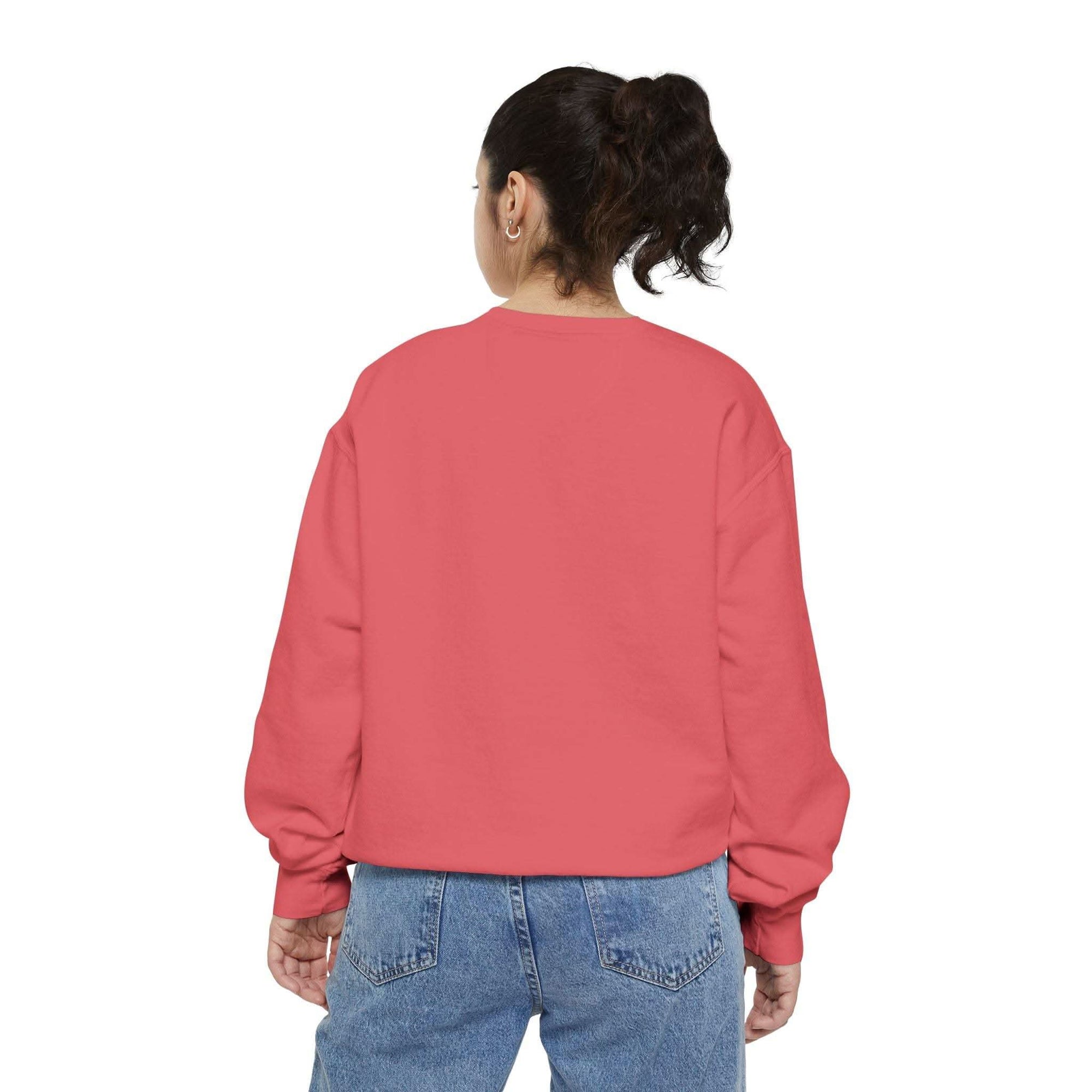 Pepper-colored sweatshirt with a preppy design, ideal for Christmas gifts, from Printify, available in sizes S, M, L.