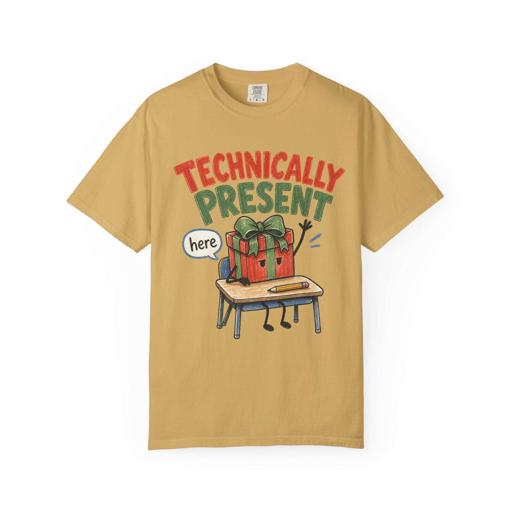 Technically Present Holiday T-Shirt — Funny Christmas Gift Box Graphic Tee