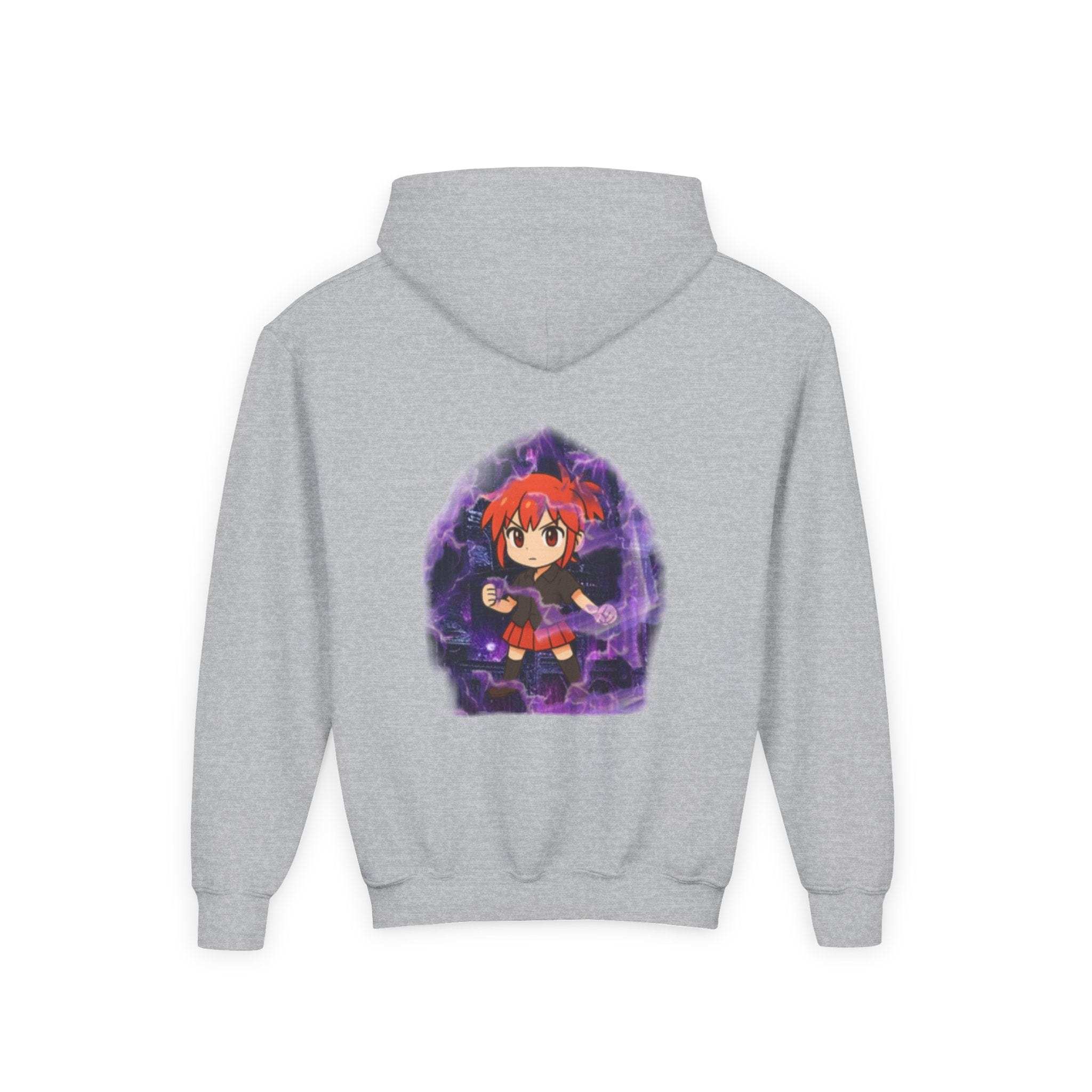 Anime Purple Power Girl Youth Hoodie Sweatshirt