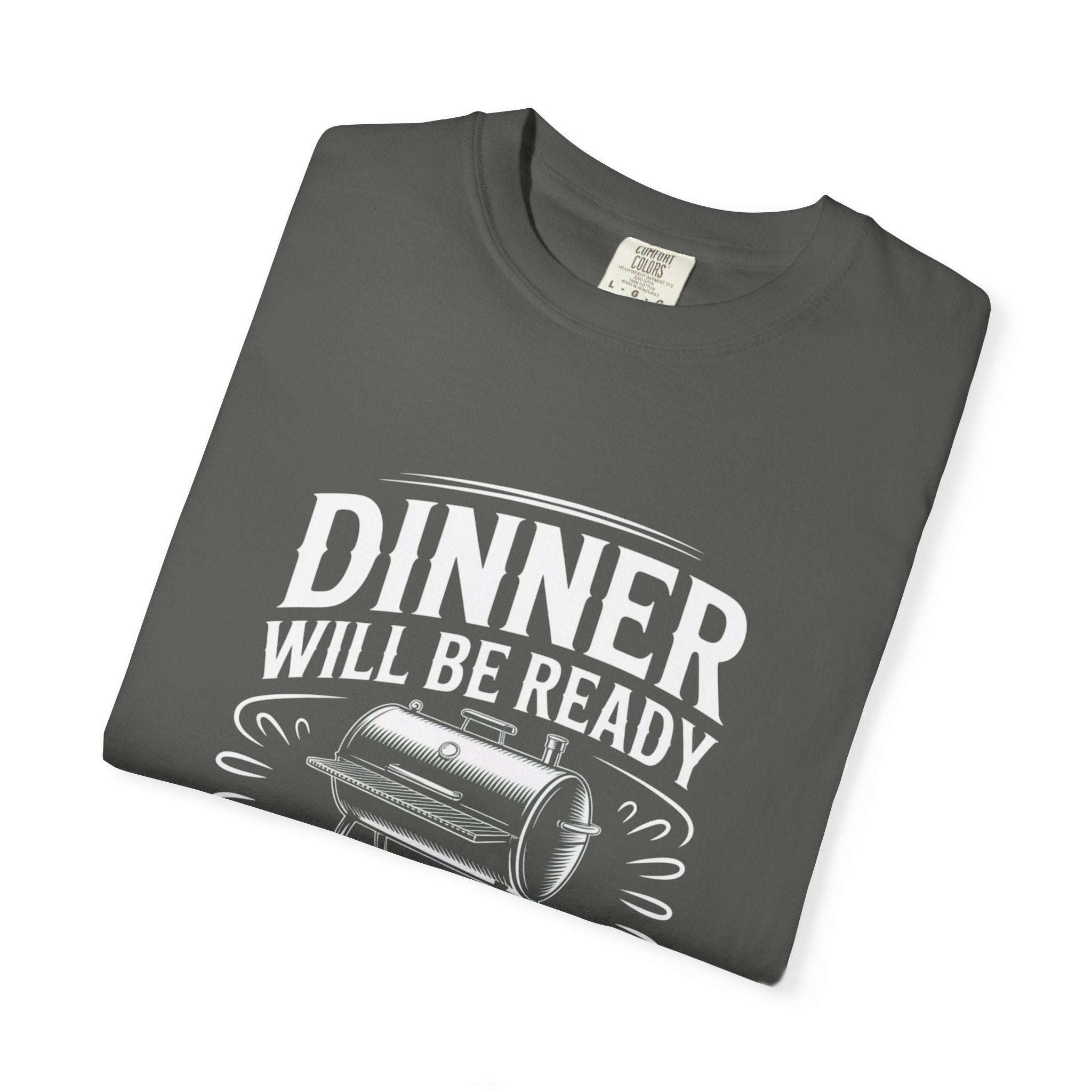 Dinner Will Be Ready in 18 Hours meat smoker T-shirt for BBQ enthusiasts and slow cooking fans