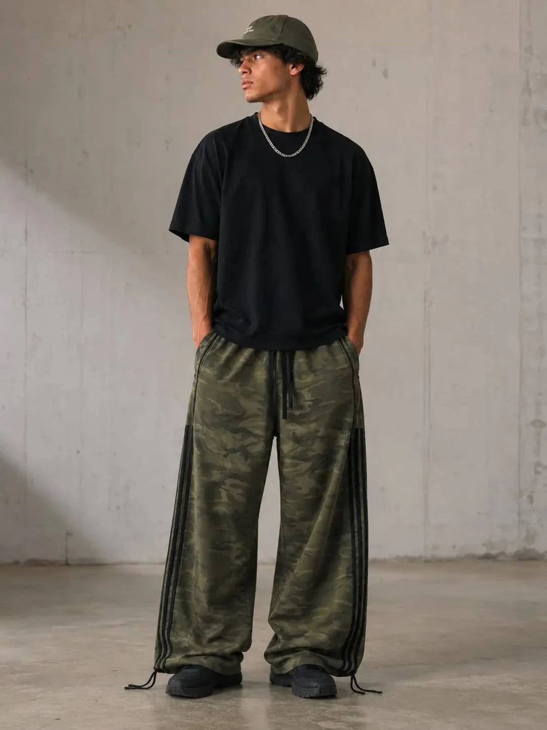 Unisex Camo Wide Leg Sweatpants – Loose Fit Streetwear Pants