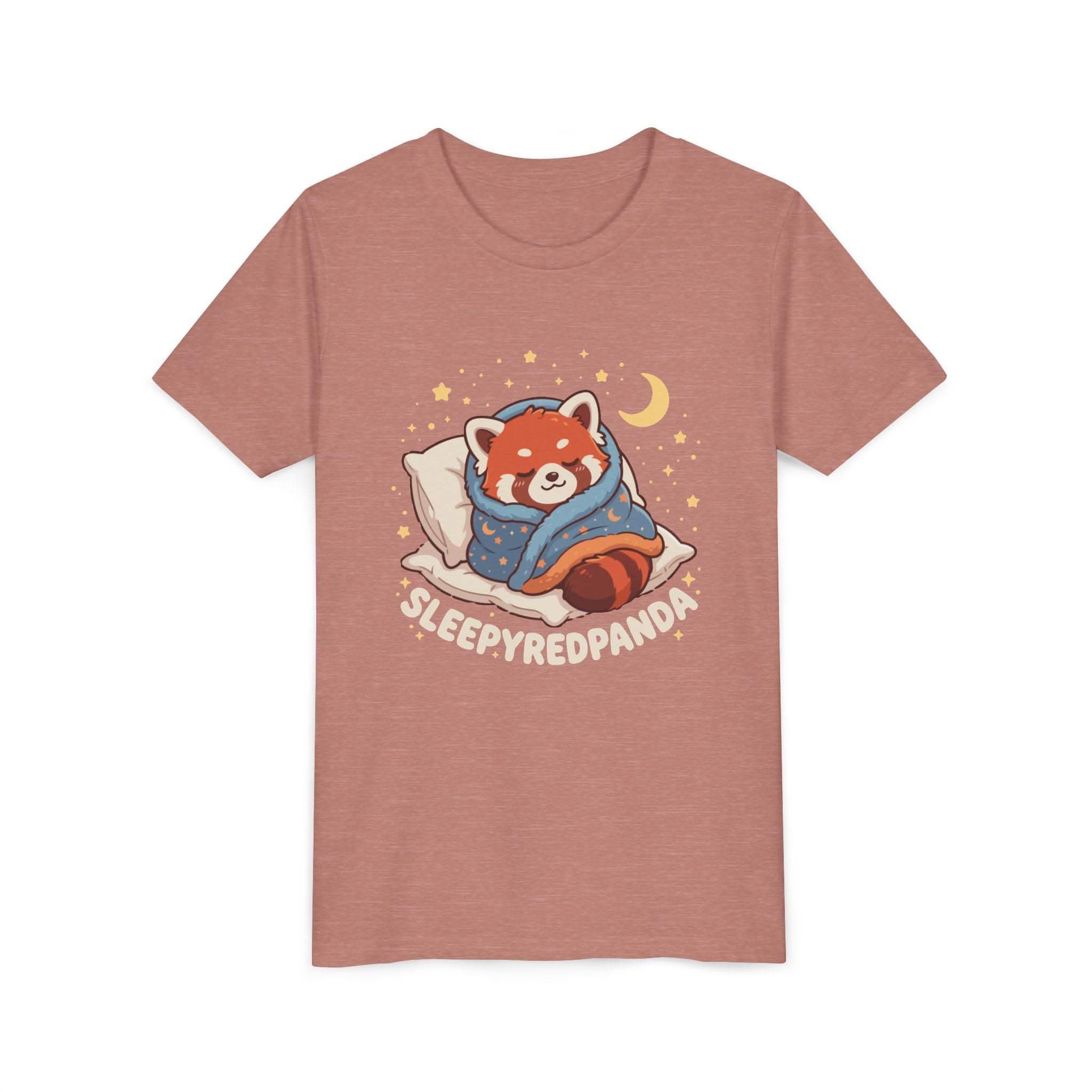 Sleepy Red Panda Youth Tee | cute sleeping red panda, moon pillow, kids shirt