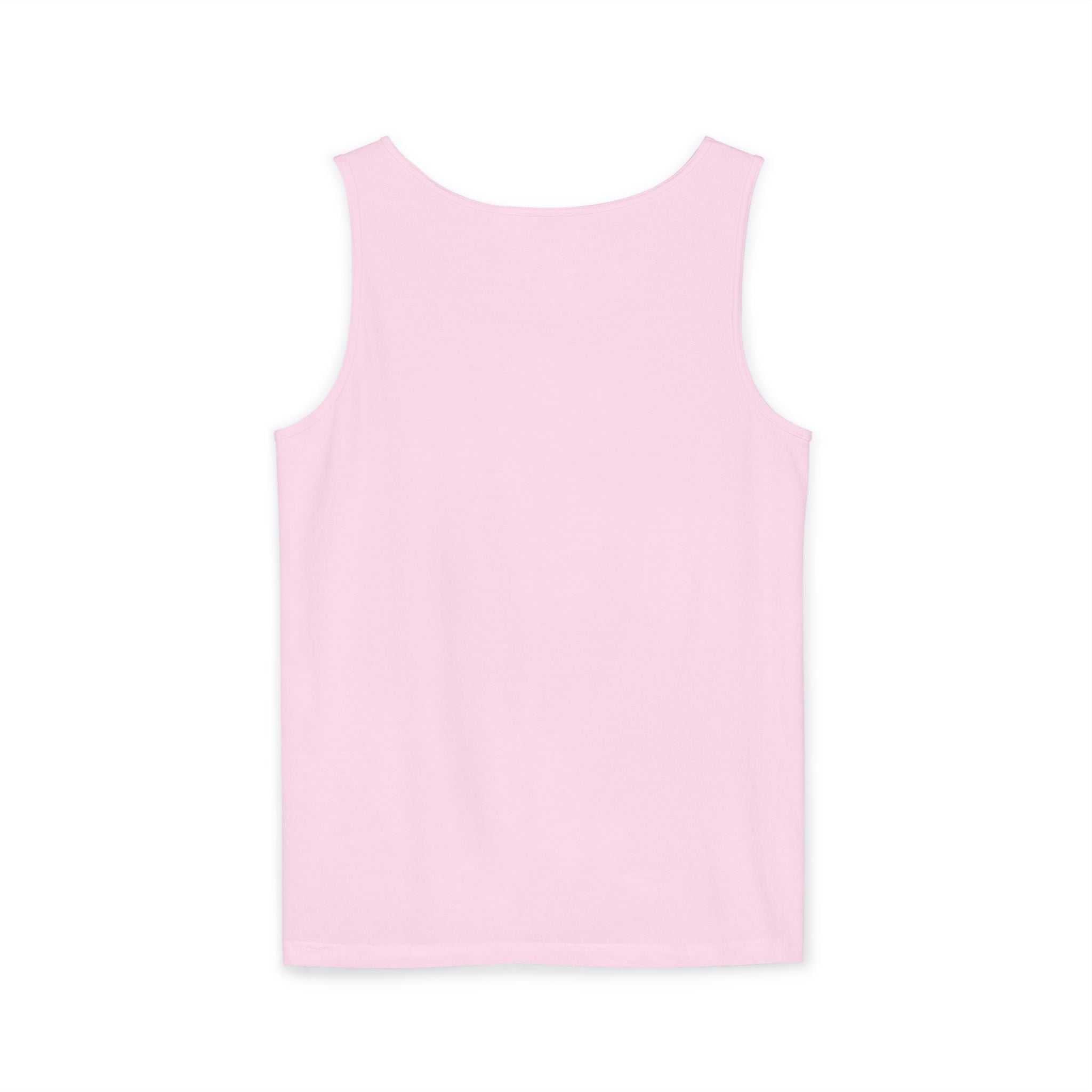 Pink casual tank top with relaxed fit and seamless design