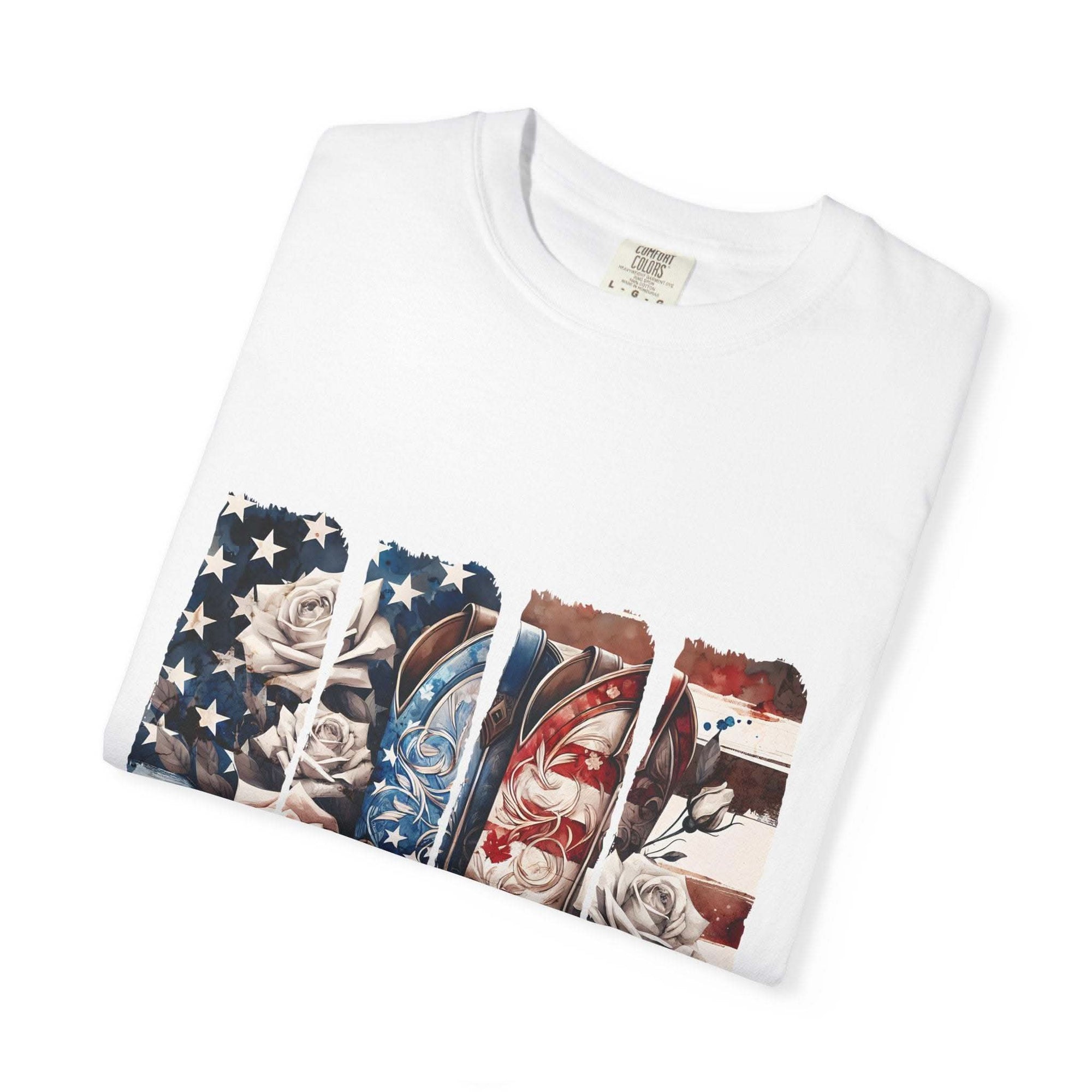 Texas Rose T-Shirt with faded hue and relaxed fit, inspired by Texas wild rose