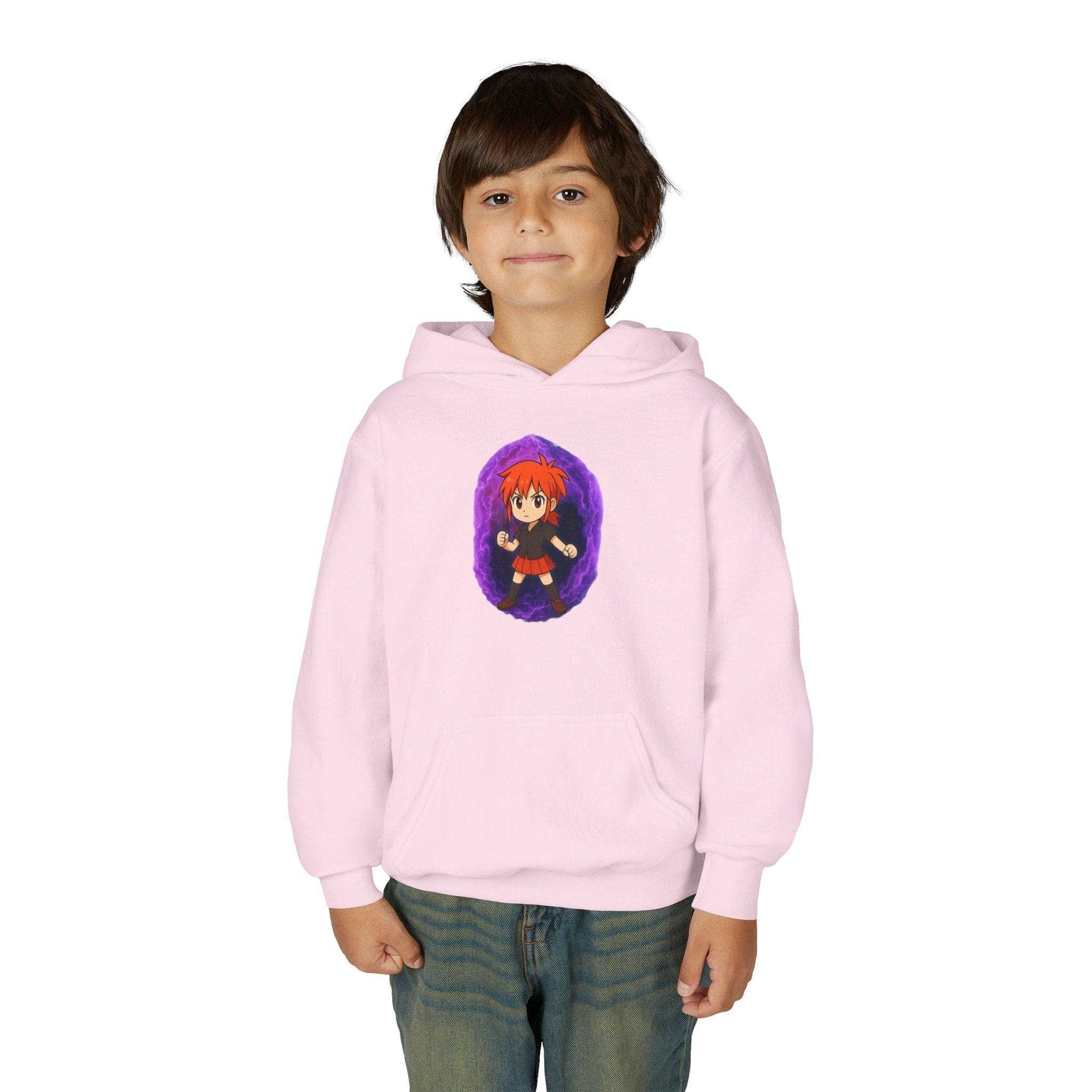 Anime Purple Power Girl Youth Hoodie Sweatshirt