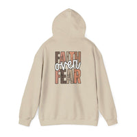 Faith Over Fear Hoodie with Walk by Faith design on cozy Christian sweatshirt