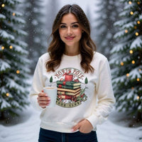 Vintage North Pole Book Club sweatshirt with nostalgic design and cozy reading theme