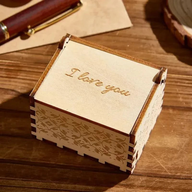 Custom digital music box with personalized photo and voice recording wooden keepsake gift