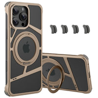 iPhone 16 Pro Metal Case with magnetic kickstand showing sleek metal design and durable protection