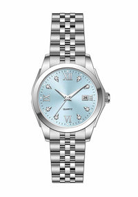Womens Luminous Stainless Steel Watch with quartz movement and luminous hands for stylish everyday wear