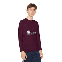 Youth Tee baseball long sleeve shirt with Halloween ghosts design and moisture-wicking fabric