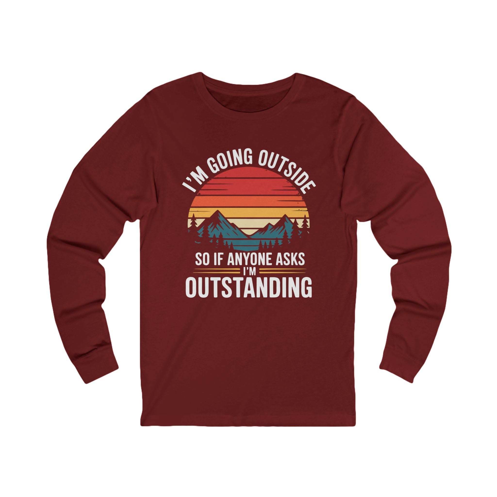 I'm Going Outside Vintage Sunset Mountains Tee | Outdoor Hiking Shirt