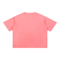 Oversized mineral wash boxy cotton t-shirt with drop shoulders and ribbed collar