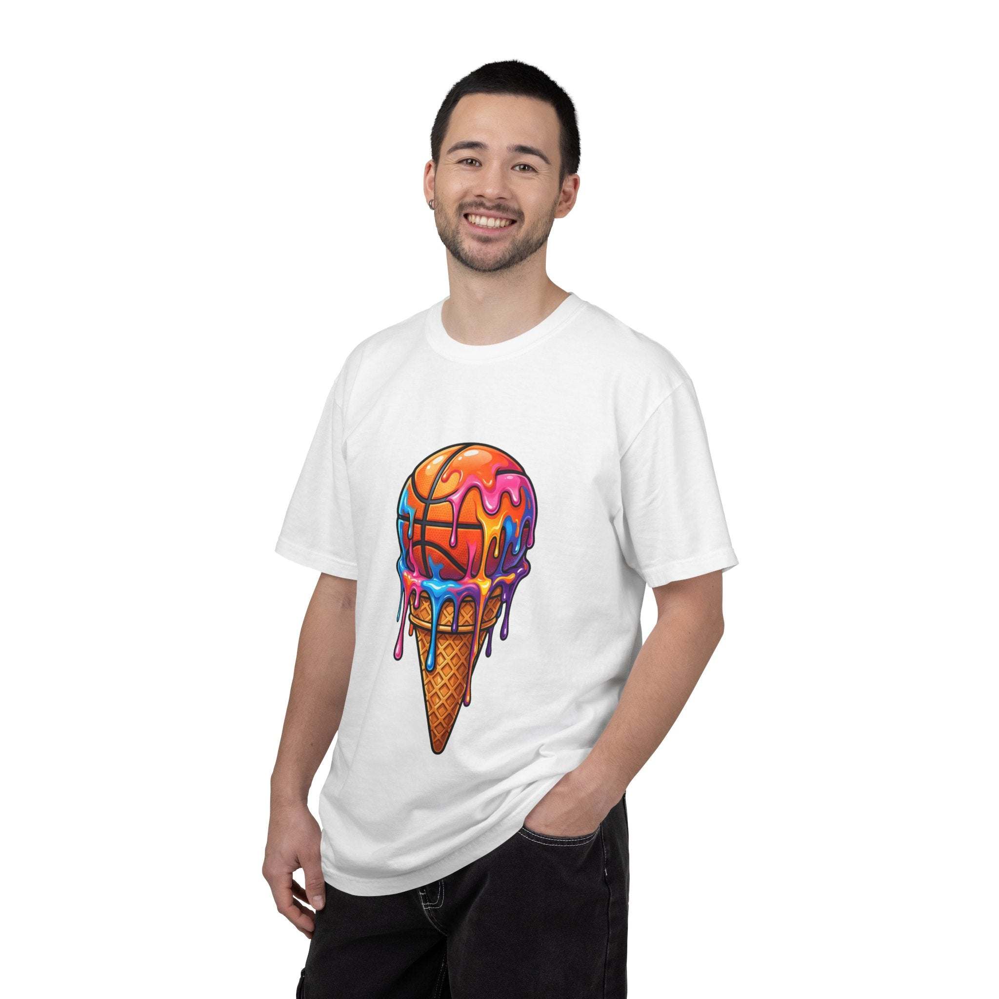 Colorful Dripping Ice Cream Cone T-Shirt | Melting Neon Dessert Tee