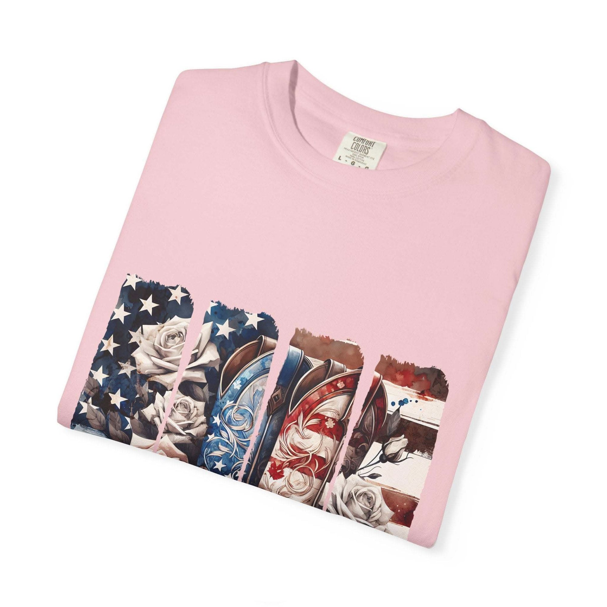 Texas Rose T-Shirt with soft faded cotton fabric and relaxed fit inspired by Texas wild rose