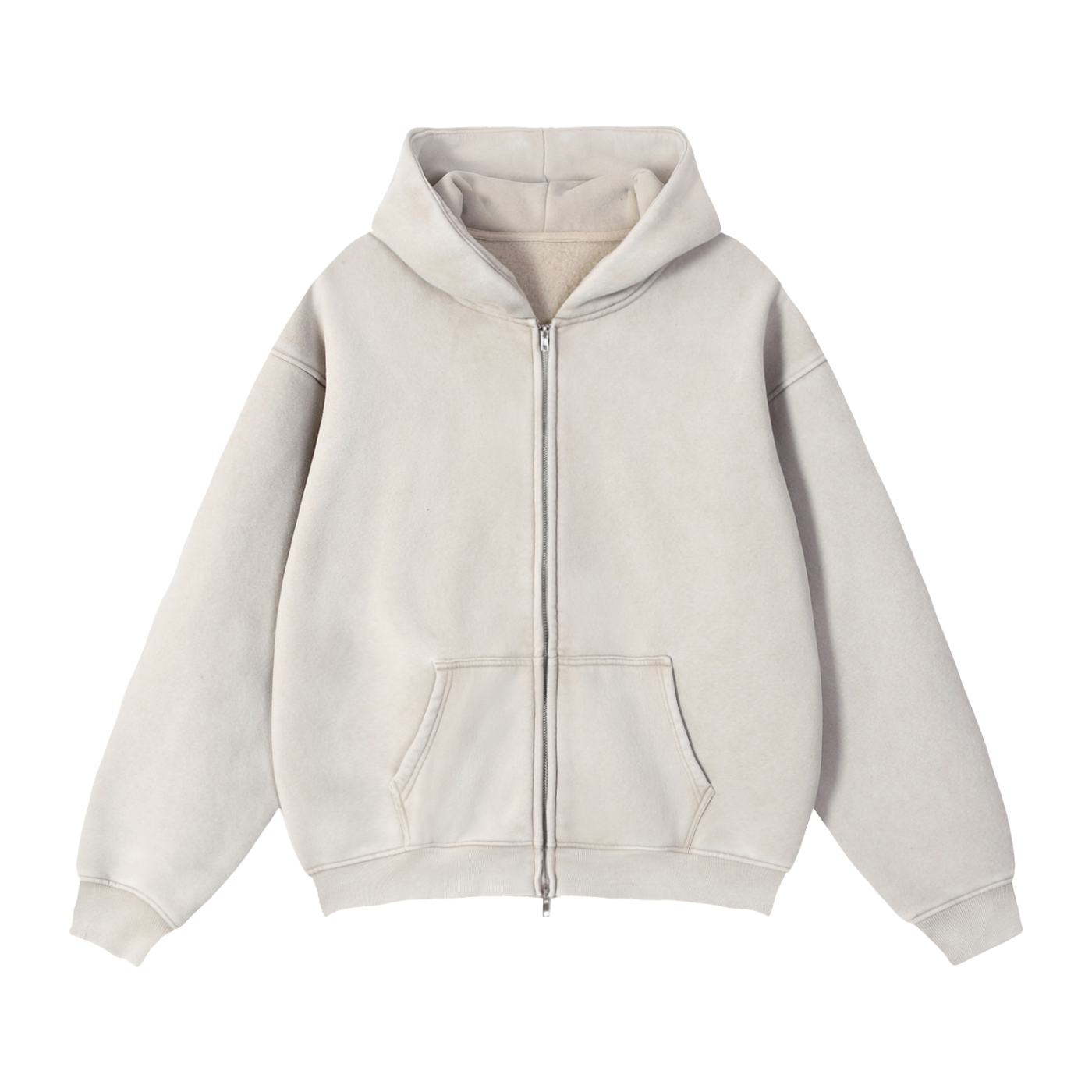 Zip-Through Boxy Fleece Hoodie | Oversized Unisex Streetwear Zip Hoodie