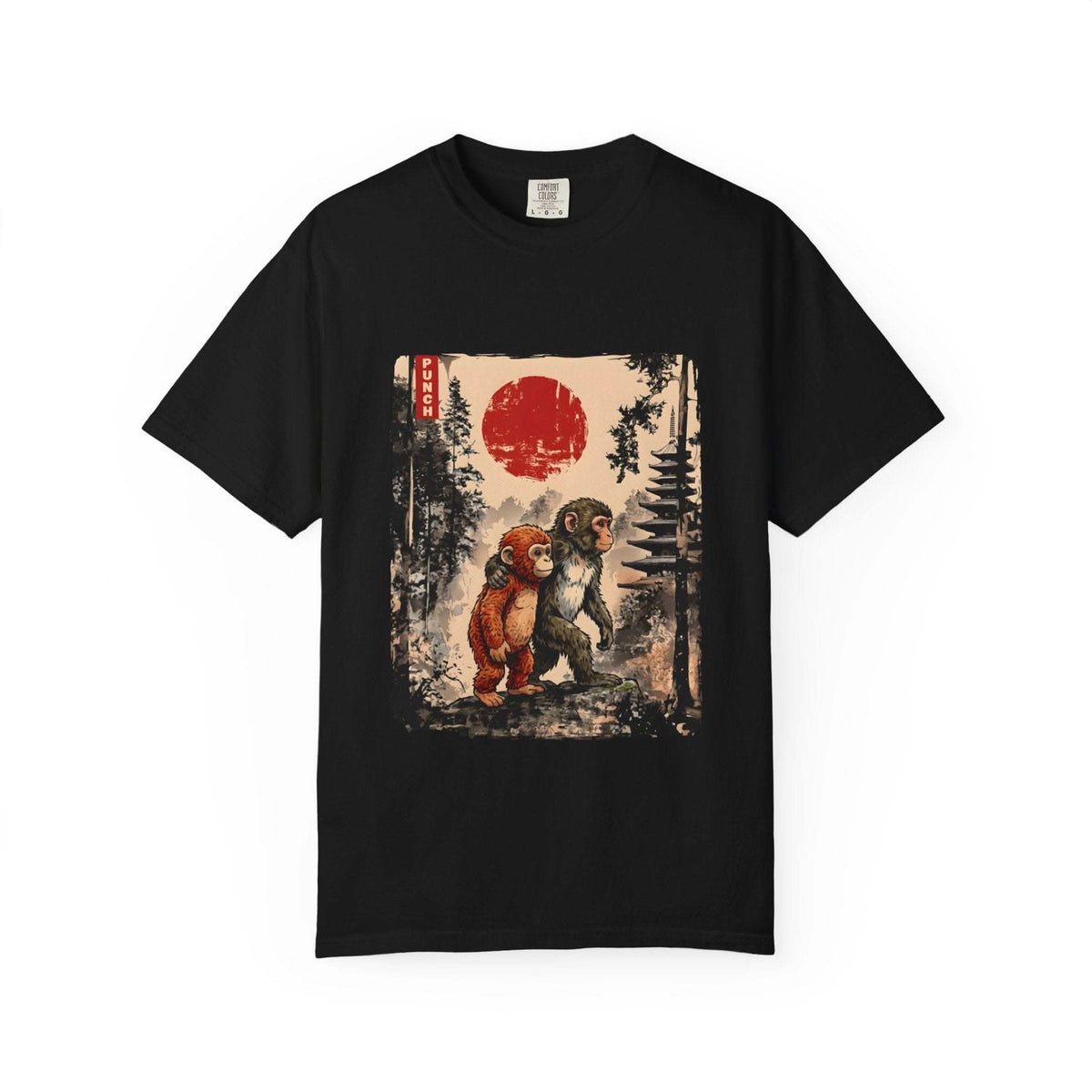 Kawaii Monkey Japanese Ukiyoe Cotton T-Shirt