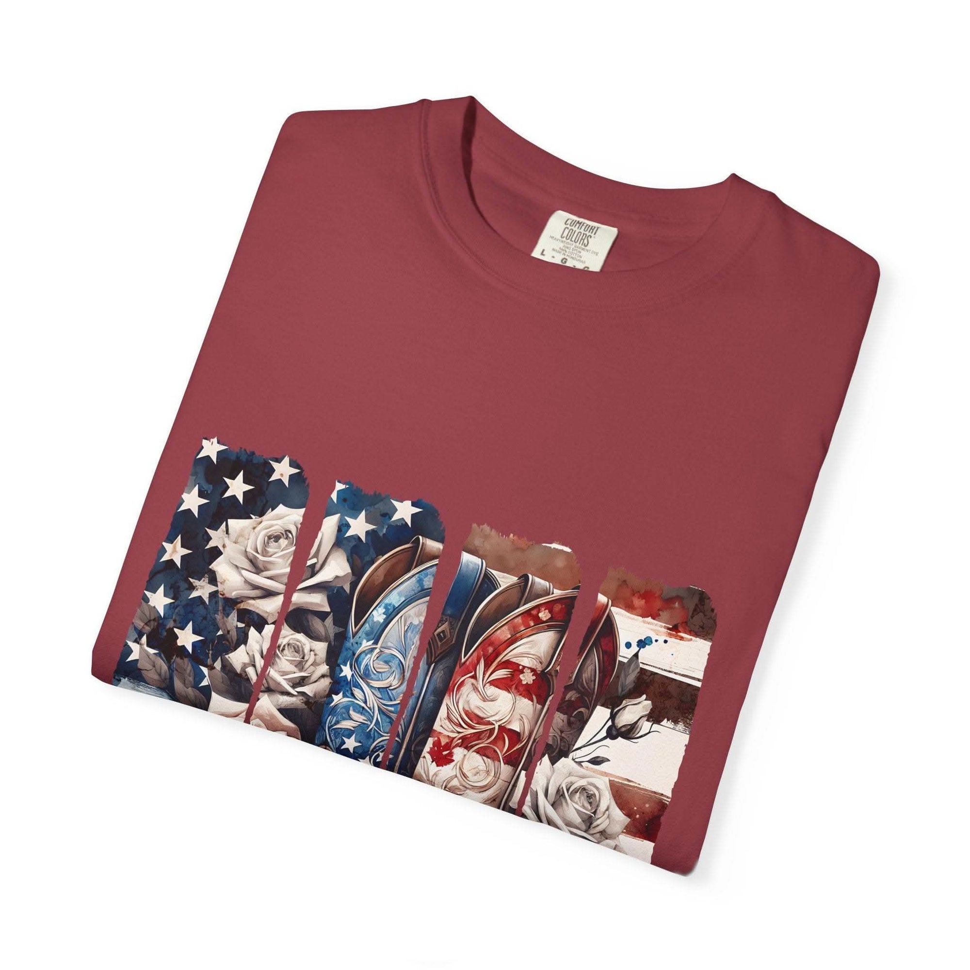 Texas Rose T-Shirt with faded hue and relaxed fit inspired by Texas wild rose