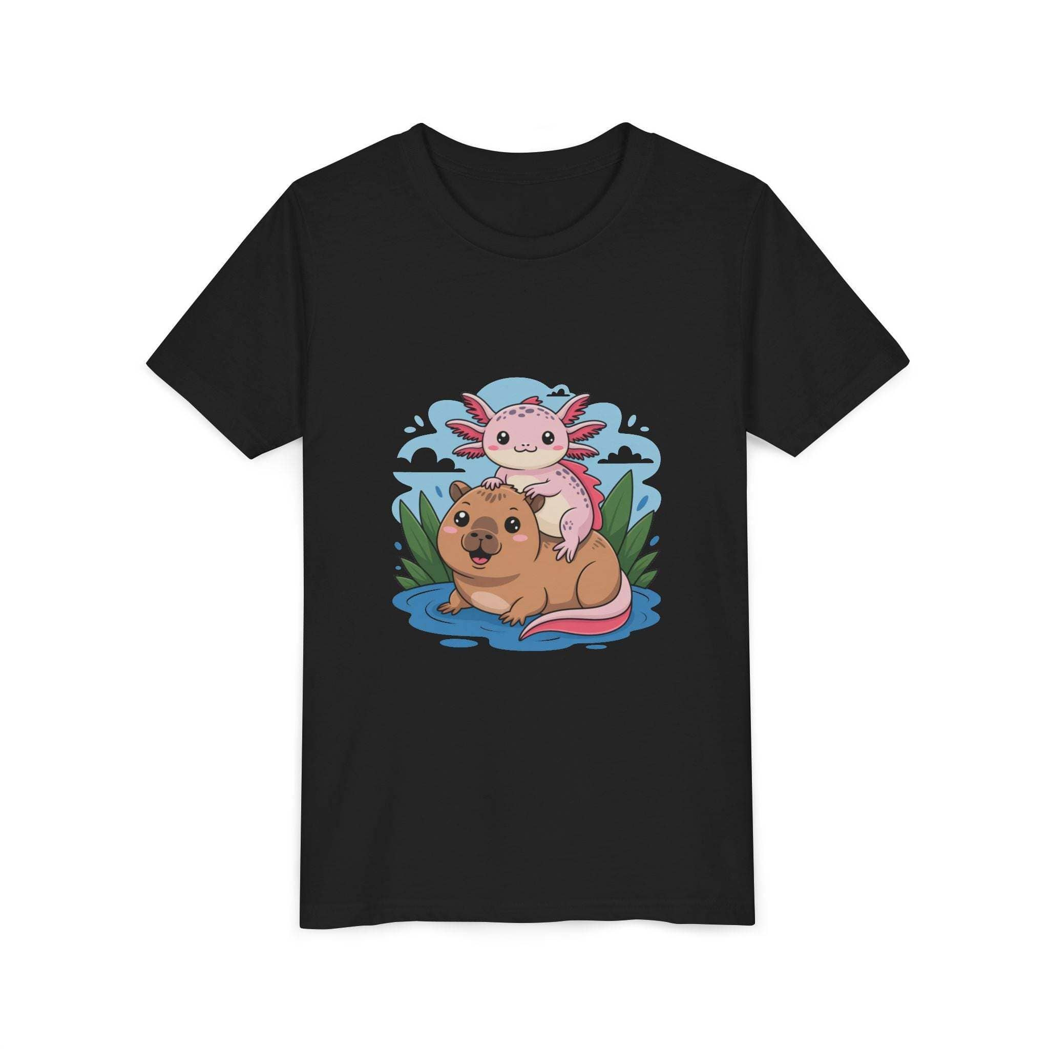 Youth Tee - Axolotl on a Capybara Design