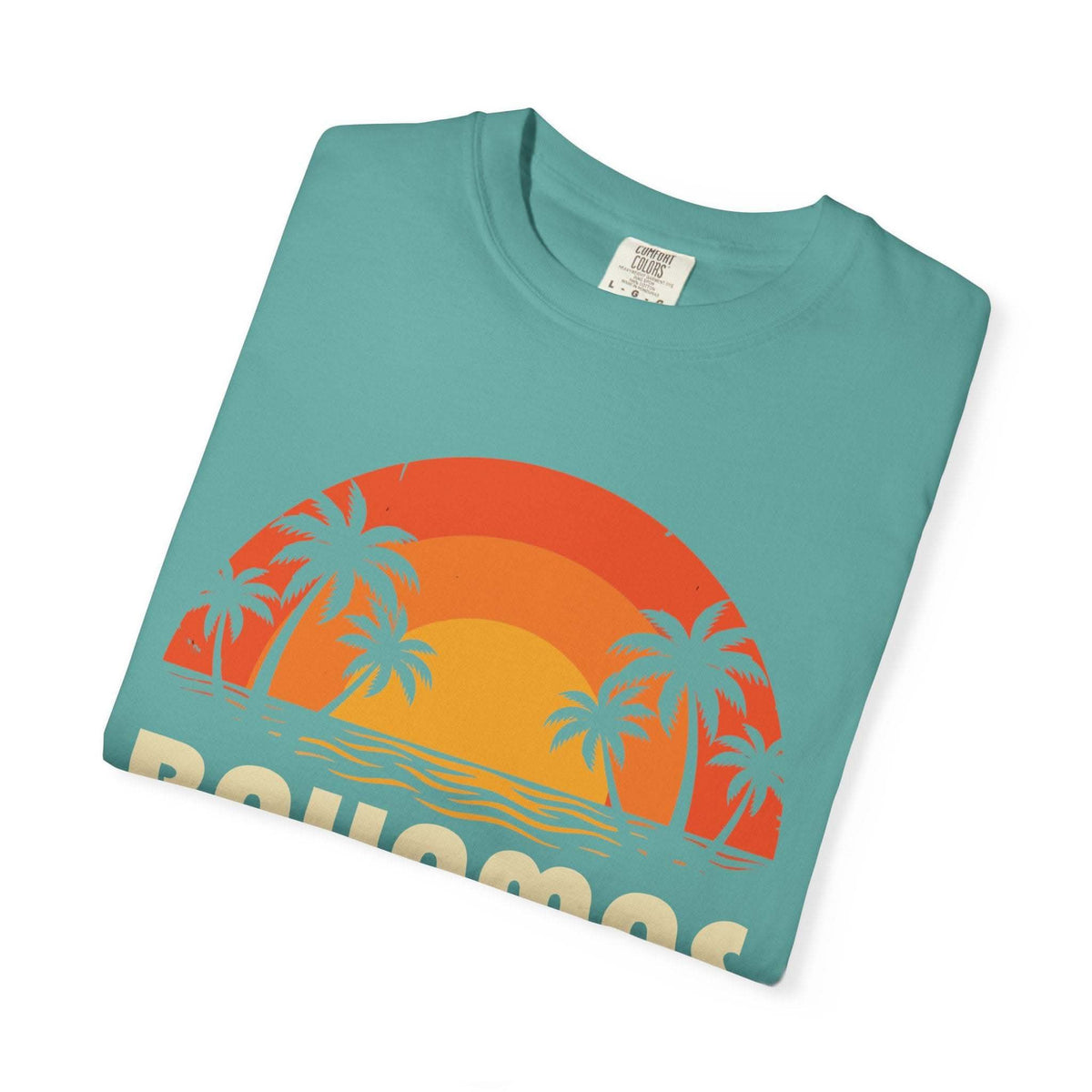Bahamas Retro Sunset T-shirt | Palm Tree Beach Vacation Tee