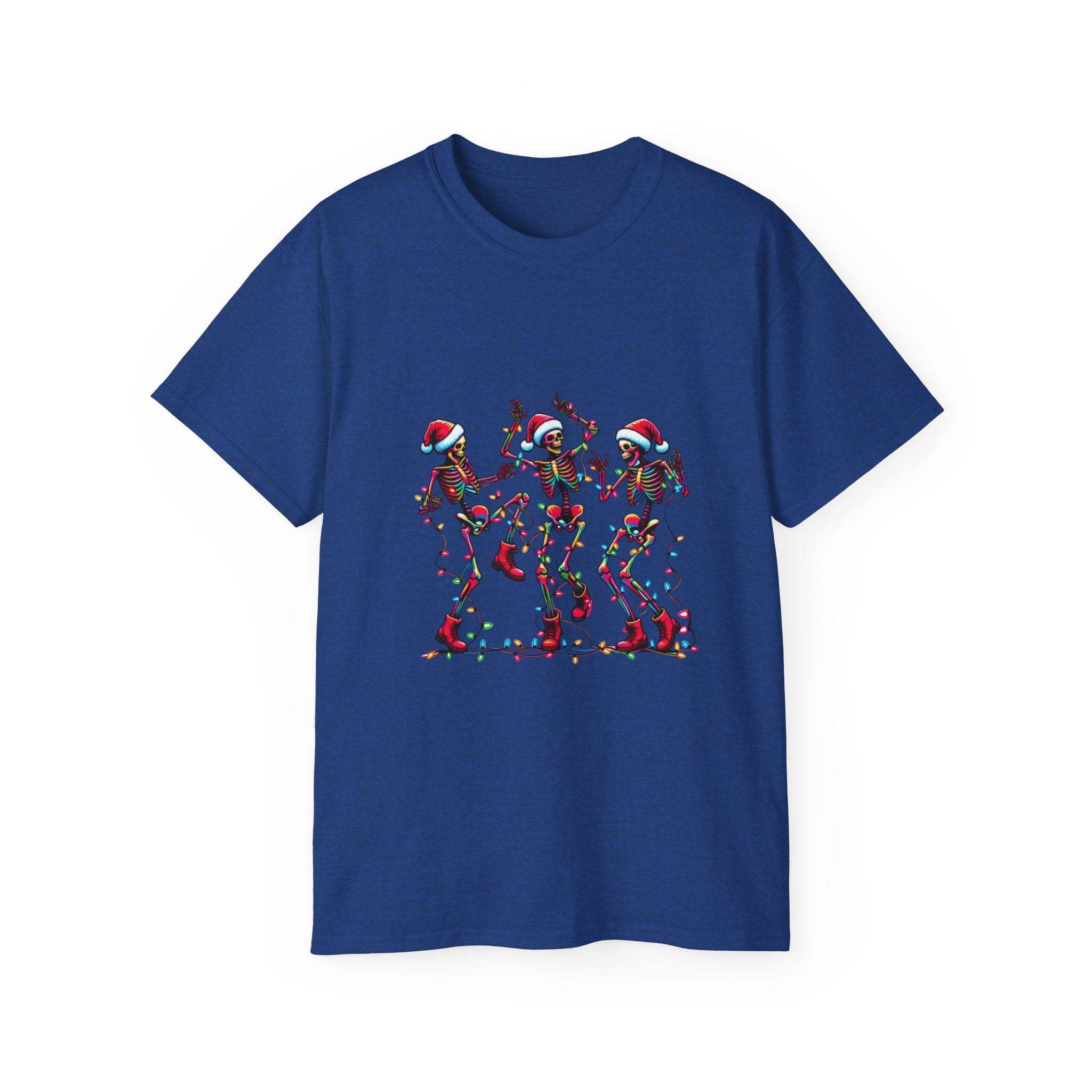 Christmas Dancing Skeletons Tee - Unisex Festive Holiday Shirt
